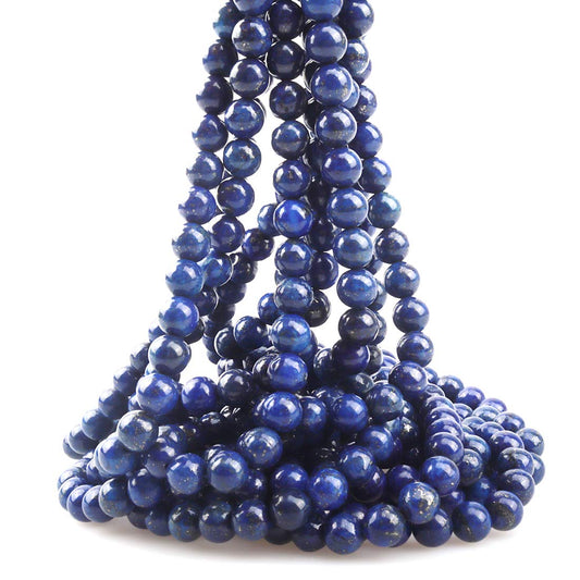 ICAI Beads 10mm Natural Lapis Lazuli Stone Round Loose Stone Beads for Jewelry Making DIY Crafts Design 1 Strand 15" APPR.34-36pcs