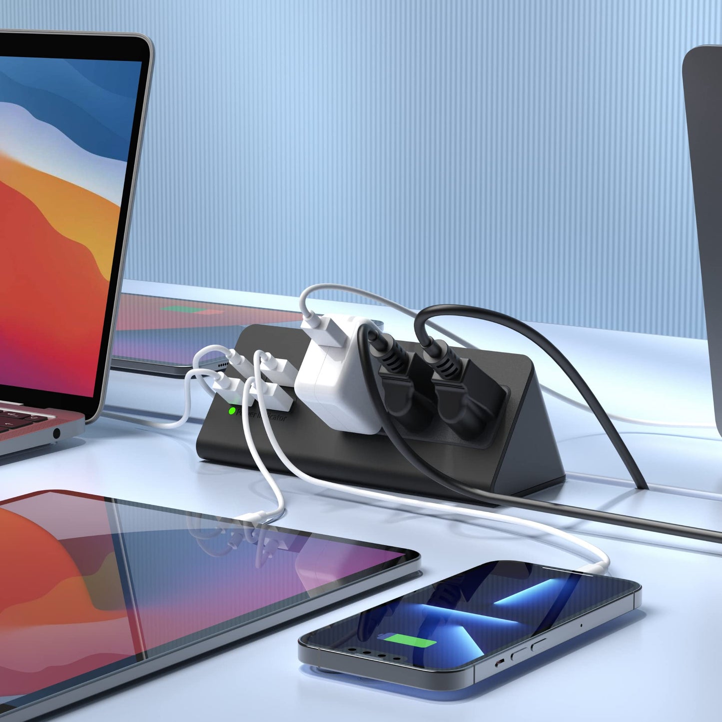 Nightstand Edge Mount Power Strip with USB-C Ports Tabletop Surge Protector Desk Clamp Power Sockets with 3 AC Outlets &4 Fast Charging USB Ports for Home Office Hotel and Dormitory (Black(2-Pack))