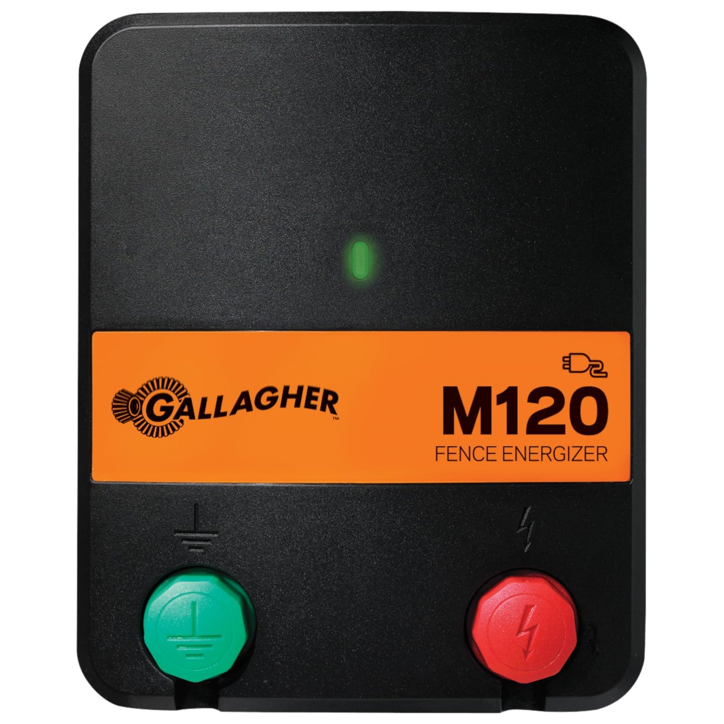 Gallagher M120 Electric Fence Energizer | 110V AC Charger for Livestock Fencing | Powers up to 15 Miles or 60 Acres | 1.2 Joule Plug-in Fence Controller