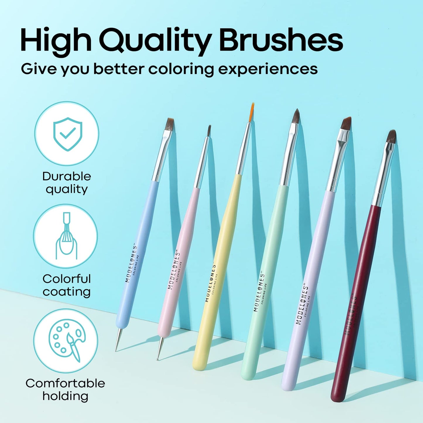 Modelones Nail Art Brushes With Mini Nail LED Lamp, 2022 Newest Gel Polish Nail Art Design Tool for Easy and Fast Nail Extension System, Manicure Set for Salon at Home DIY