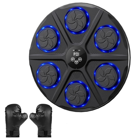 Music Boxing Machine for Adults, Wall Target Punching Workout with Boxing Gloves, Bluetooth Smart Boxing Training Machine Suitable for Home,Office,Gym, 12 Modes & 12 Speeds