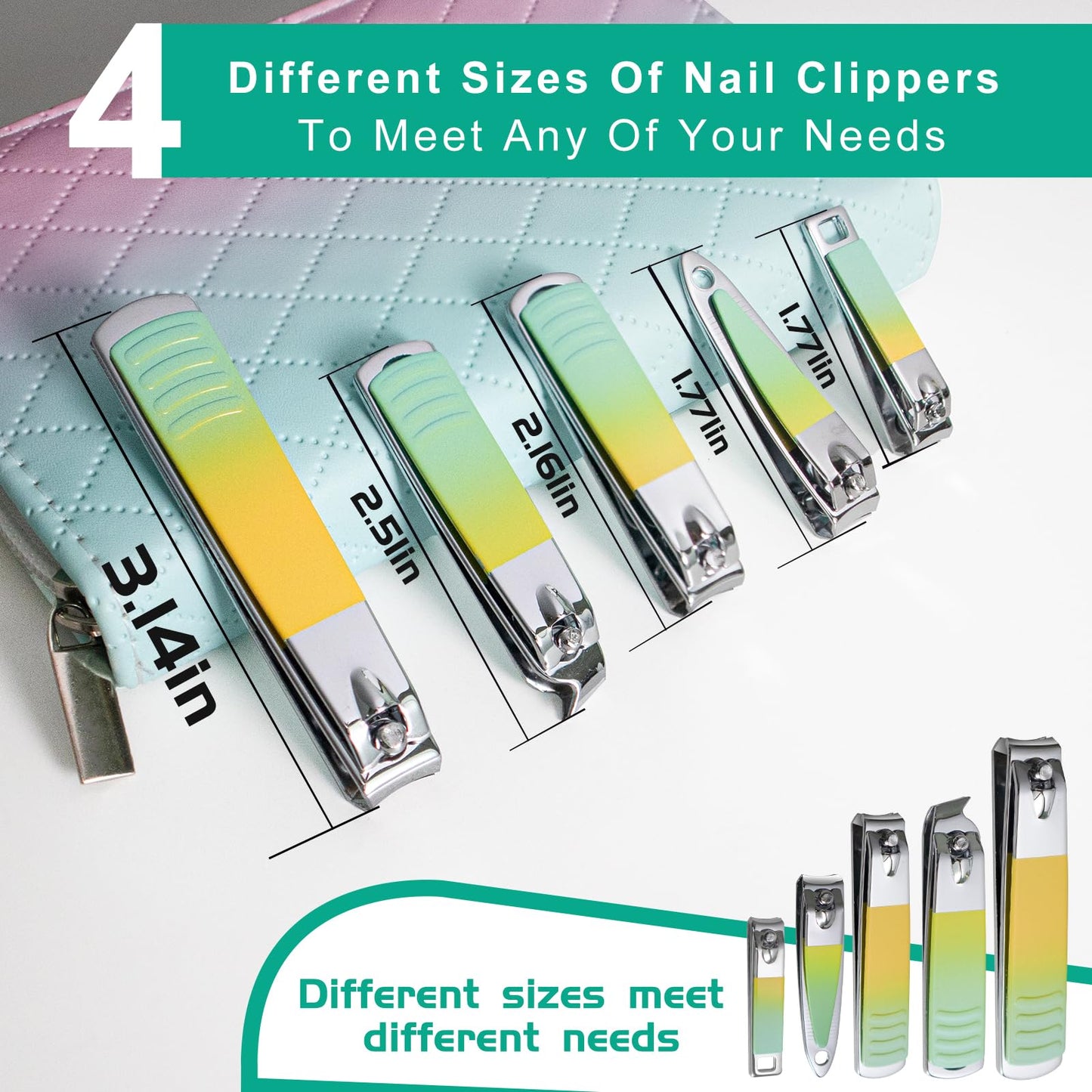 Manicure Set 30 in 1 Nail Clippers Set,Nail Manicure Kit for Women,RedFlow Toenail Clippers,Pedicure Kit,Pedicure Tools,Suitable for Travel Manicure Tools,Toe Nail Kit,Nail Care Kit(Yellow Green)