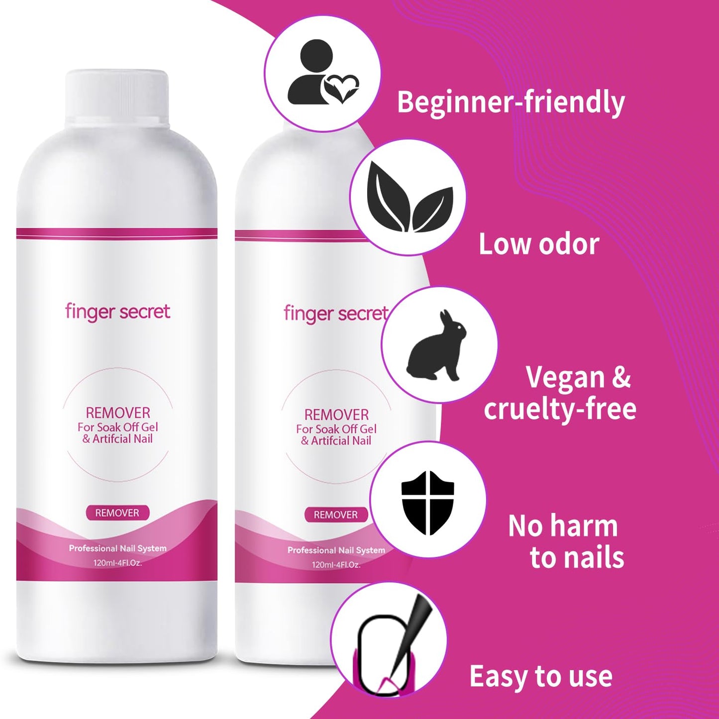 BEVINAS Nail Polish Remover 8Fl.Oz Nail Polish Remover Kit Polish Remover for Nails Glue Artificial Nails,Glitter Polish,Hard Builder gel,dip powder,poly gel,acrylic powder Remove