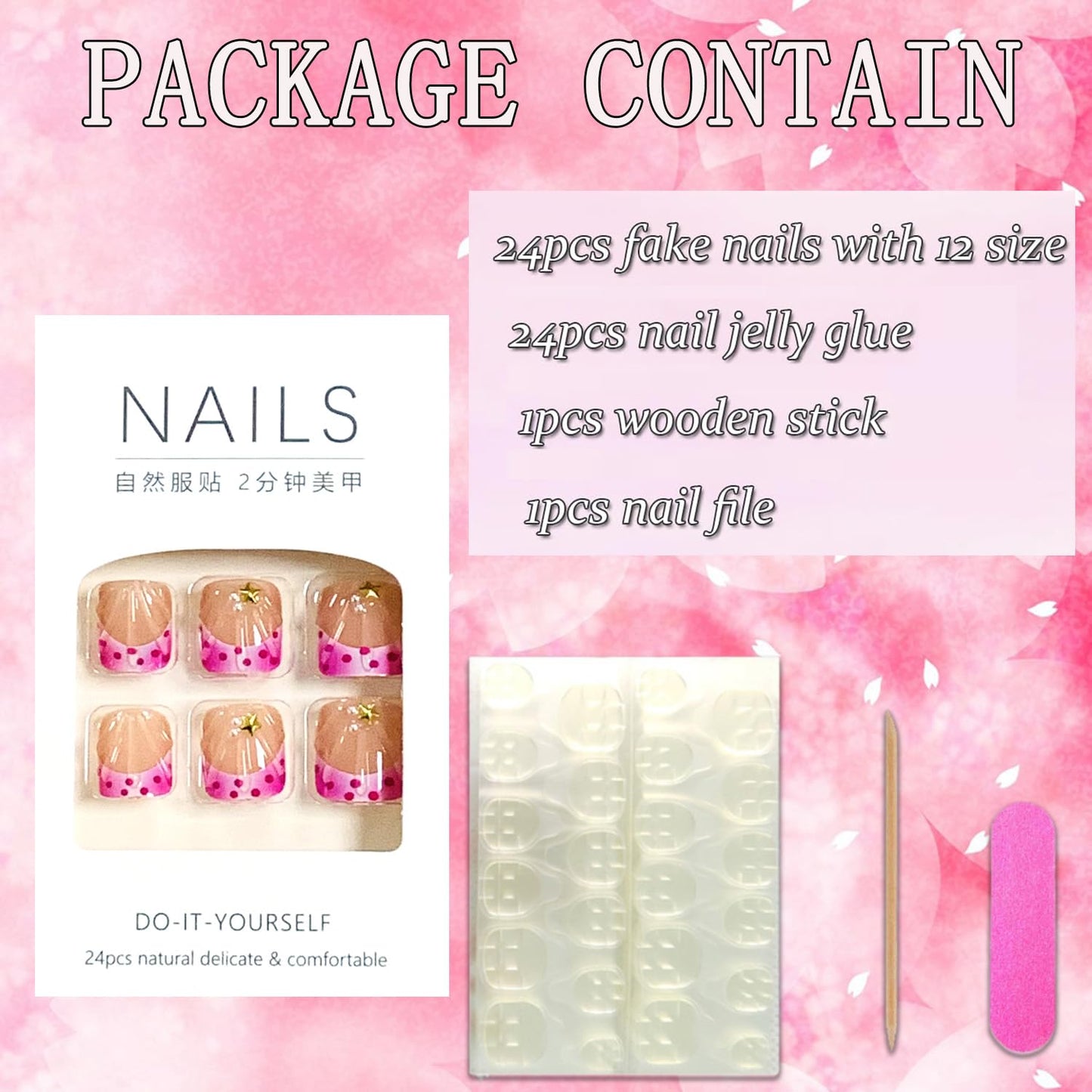 FIEONCIY Press on Toenails with Designs Acrylic Fake Nails for Toe Artificial False Nails with Charms Glue on Toe for Spring Summer Stick on Toenails for Women Girls(C1093)