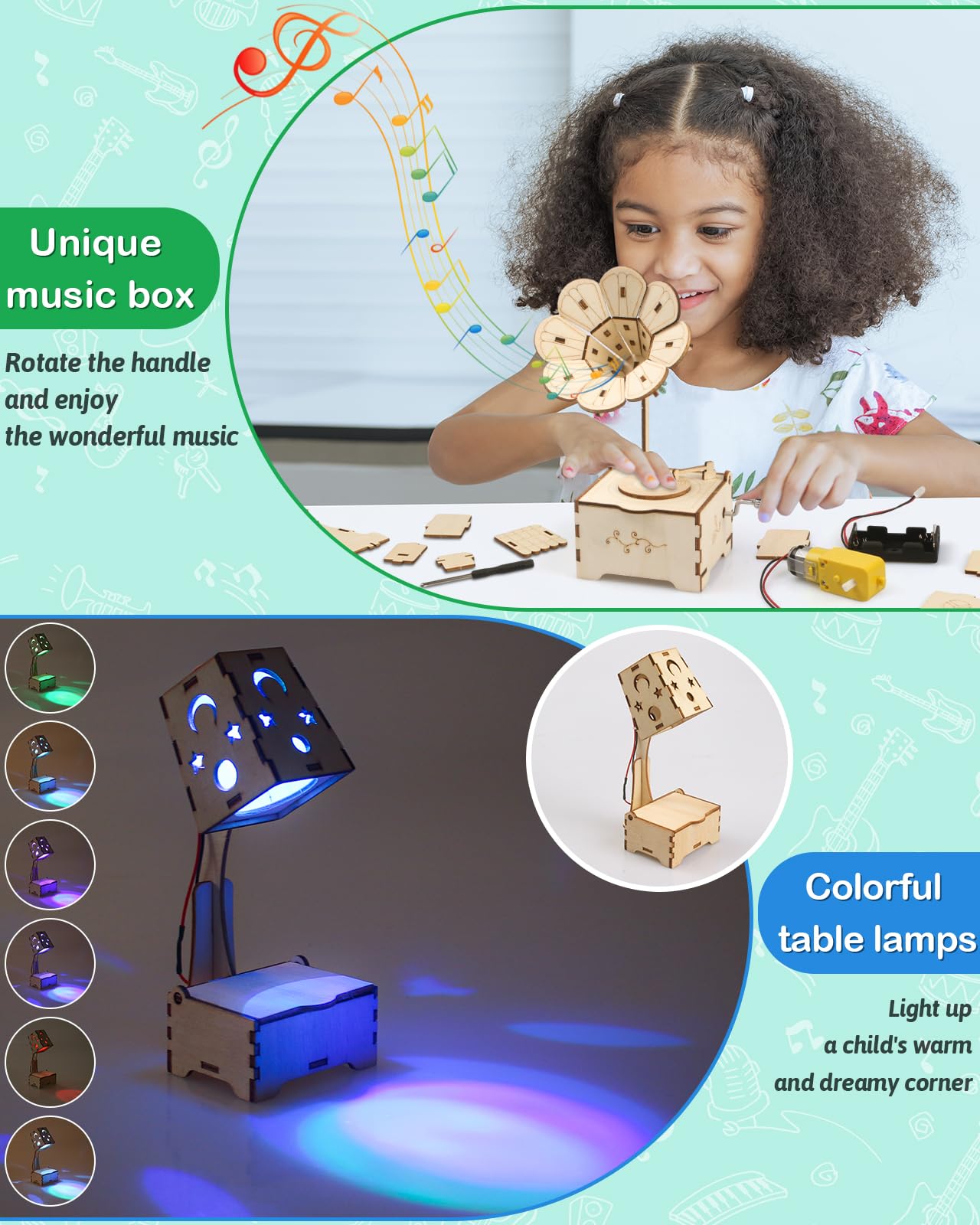 Poraxy STEM Kits for Kids Age 8-10-12, 6 in 1 Science Kits, Wooden 3D Puzzles, Toys for Ages 8-13, Building Projects Crafts Model Kits, Birthday Gifts for Boys Girls Ages 7 8 9 10 11 12 13 Years Old