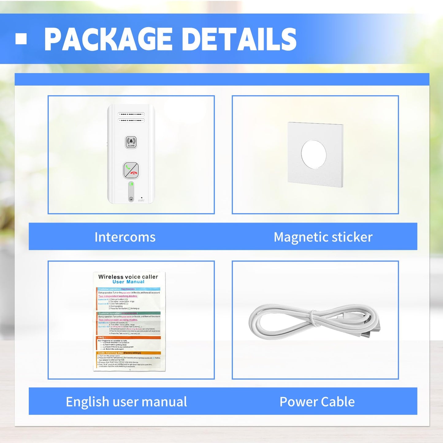 2 Way Intercoms Wireless for Home Office,2026 Upgraded Magnetic Adsorption Long Range Intercom System,Portable Room to Room 30 Days Long Standby Time 5 Level Volume Adjustment, Expand to 5 Intercoms