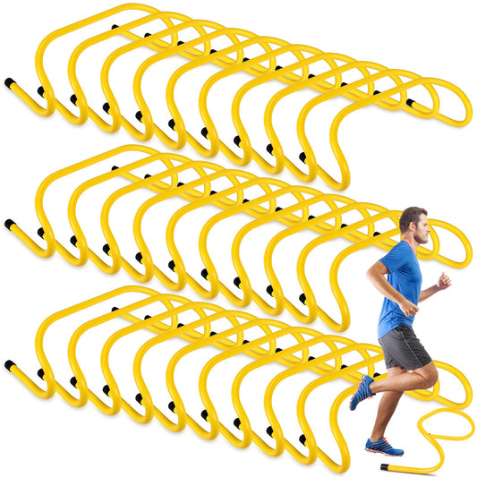 Wettarn 30 Pcs 6" Speed Agility Training Hurdles Plyometric Practice Agility Hurdle for Kids, Athletes, Basketball, Baseball, Soccer, Football Indoor Outdoor Sports Equipment(Yellow)
