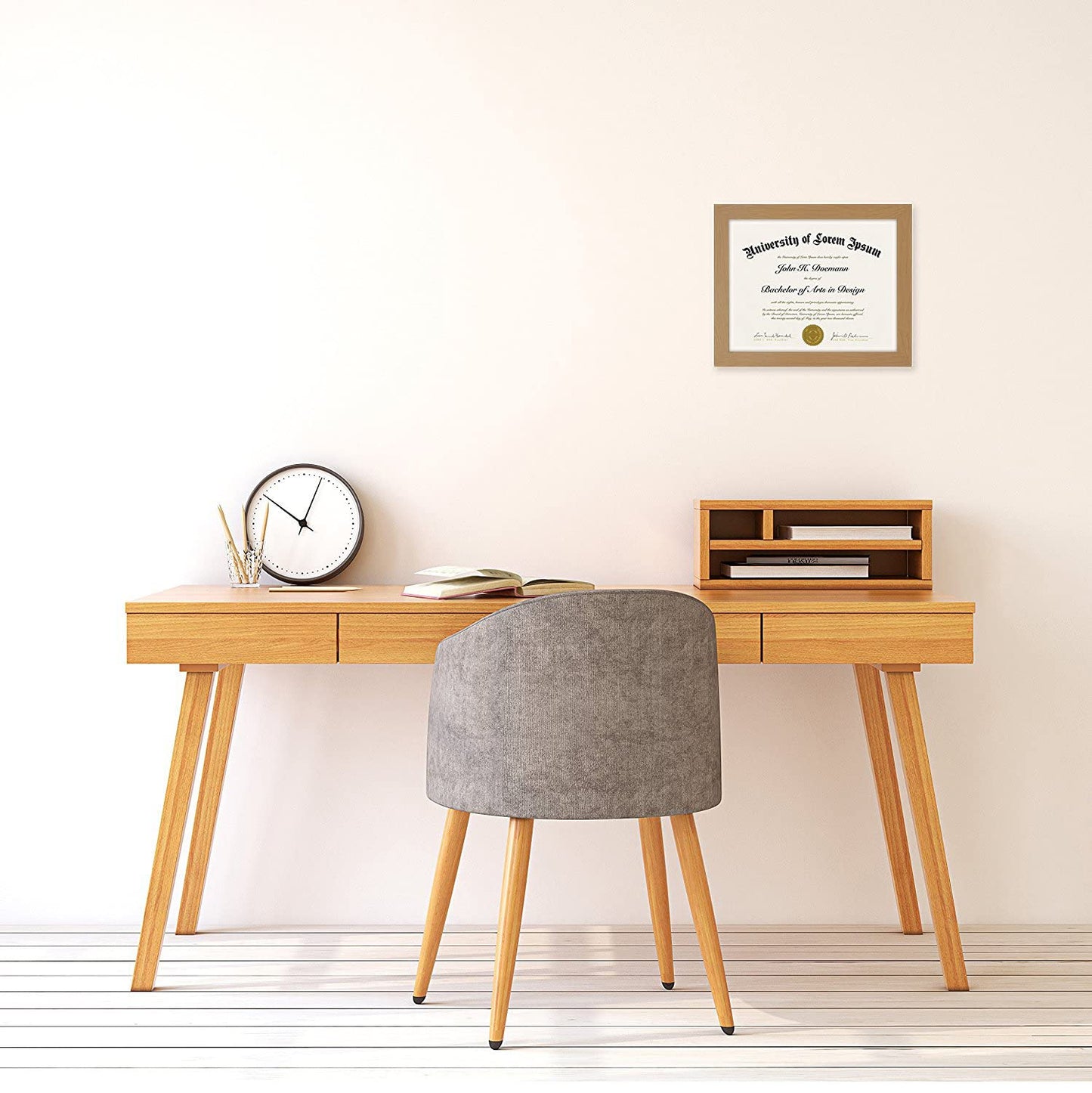 Americanflat 8.5x11 Diploma Frame with Shatter-Resistant Glass - Document Frames with Engineered Wood - Legacy Collection - Certificate Frame for Tabletop and Wall Display - Dark Oak