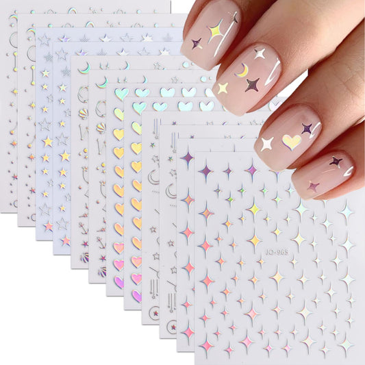 White Bow Nail Stickers for Nail Art 5D Self Adhesive White Nails Art Stickers Bow Nail Decals with Rhinestone Design Embossed Bow Decoration Accessories for Women Girls