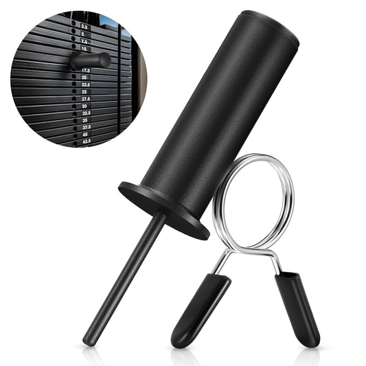 Lasnten Weight Stack Pin Extender, Gym Pin with Spring Clip Collar for 2 Inch Weight Plate Cable Strength Exercise Machine, Commercial and Home Gym