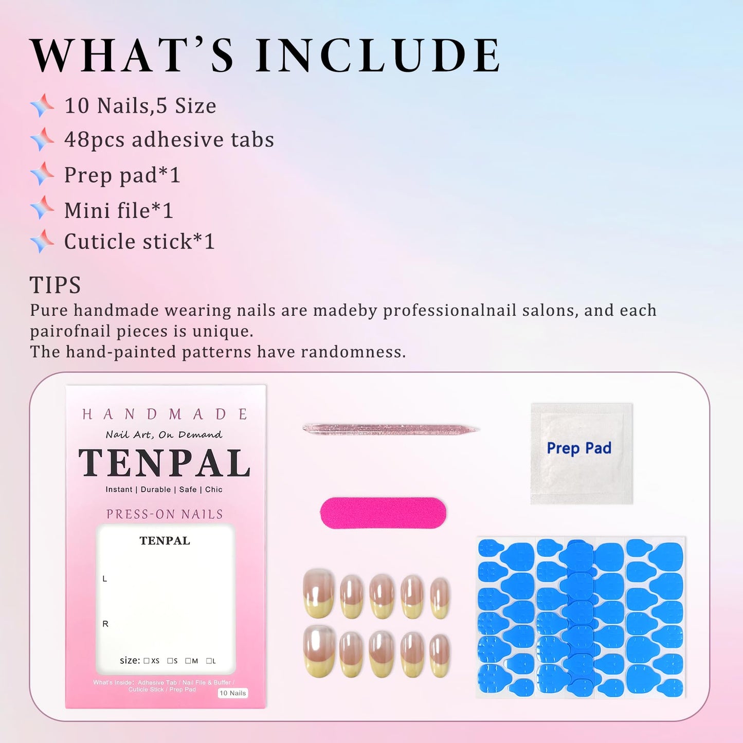 TENPAL Aurora Pastel Yellow French Tips Press on Nails Short Oval Minimalist & Reusable False Nails for Everyday Luxury | Clean Chic Style(S)