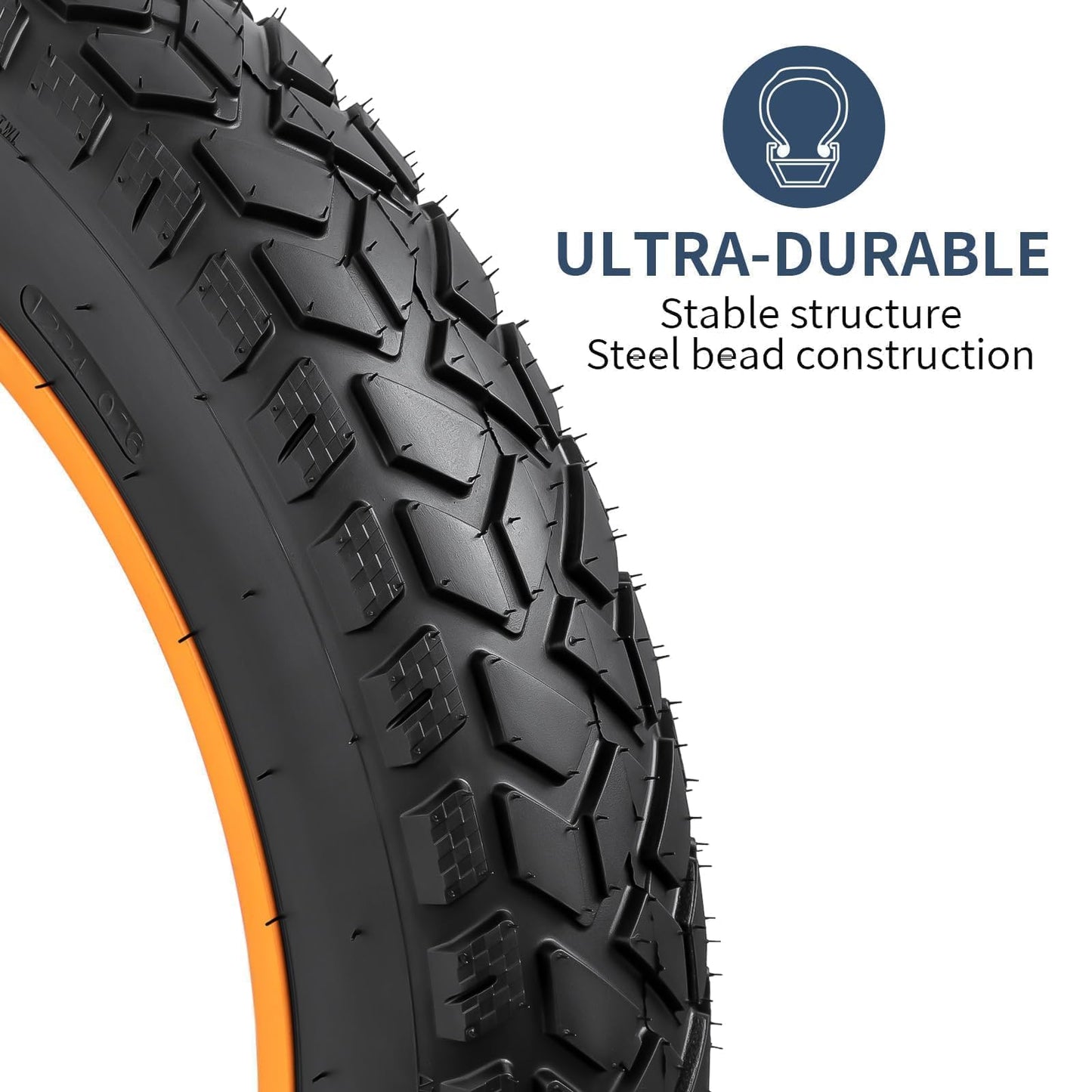 YUNSCM 2-PCS 26" Heavy Duty Fat E-Bike Tires 26 x 4.0/102-559 and 2-PCS 26"x4.0" Bike Tubes Scharder Valve Compatible with 26x4.0 26x4 E-Bike All-Terrain Directional Tread Bicycle Tires and Tubes