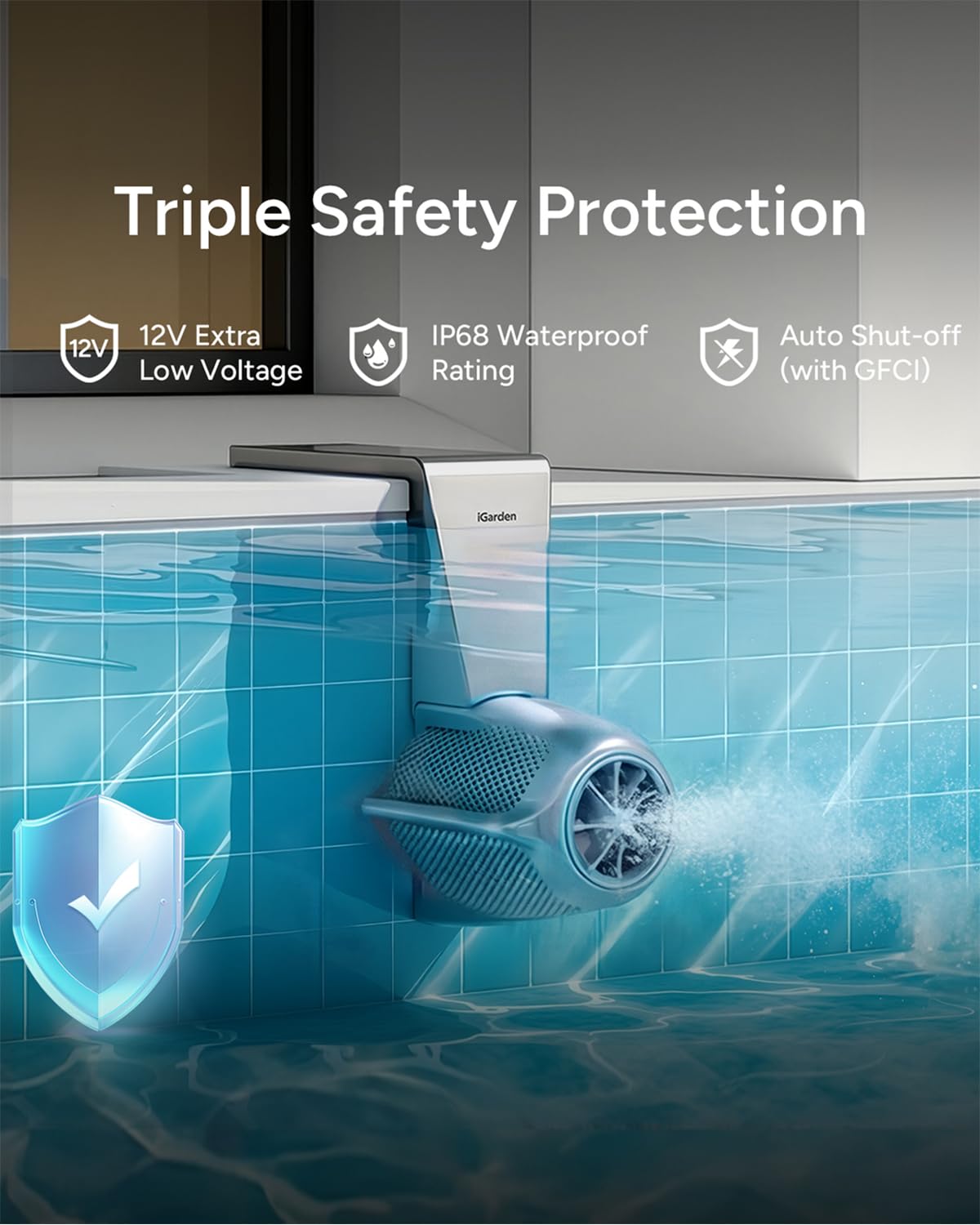iGarden Swim Jet P Series, 720 GPM Inverter Counter Current Swimming System with 5 Wave Modes, Swim Jet Machine for Inground Pools, Training or Fun, Full Touchscreen, App Control
