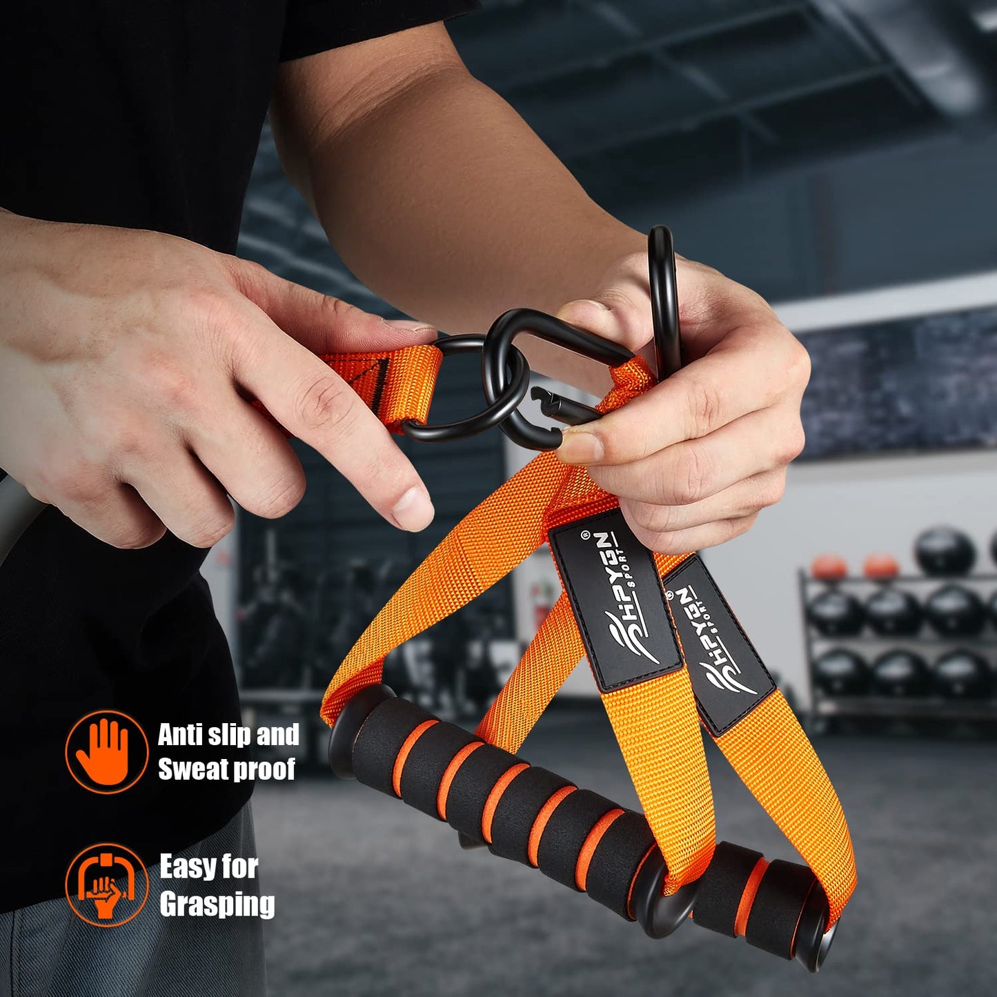 HPYGN Resistance Bands, Heavy Exercise Bands with Handles, Fitness Bands for Working Out, Workout Bands for Men, Weight Bands Set for Muscle Training, Strength, Slim, Yoga, Home Gym Equipment (420LBS)
