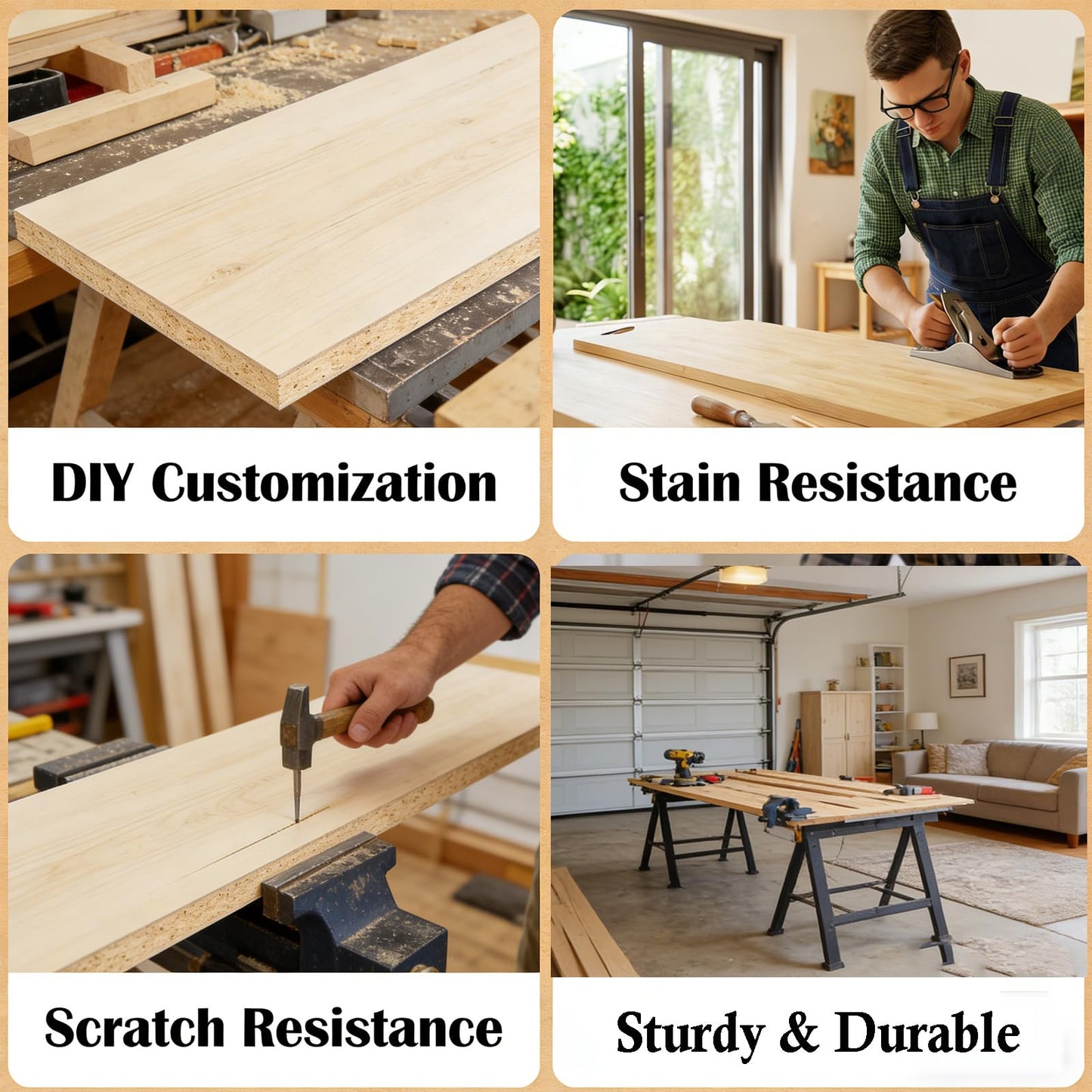 6FT x 39IN Solid Birch Wood Butcher Block Countertop - Intravast 1.5 Inch Thick Unfinished Heavy Duty DIY Butcher Block for Kitchen Island, Bar Top, Workbench, Laundry Room Dining Table
