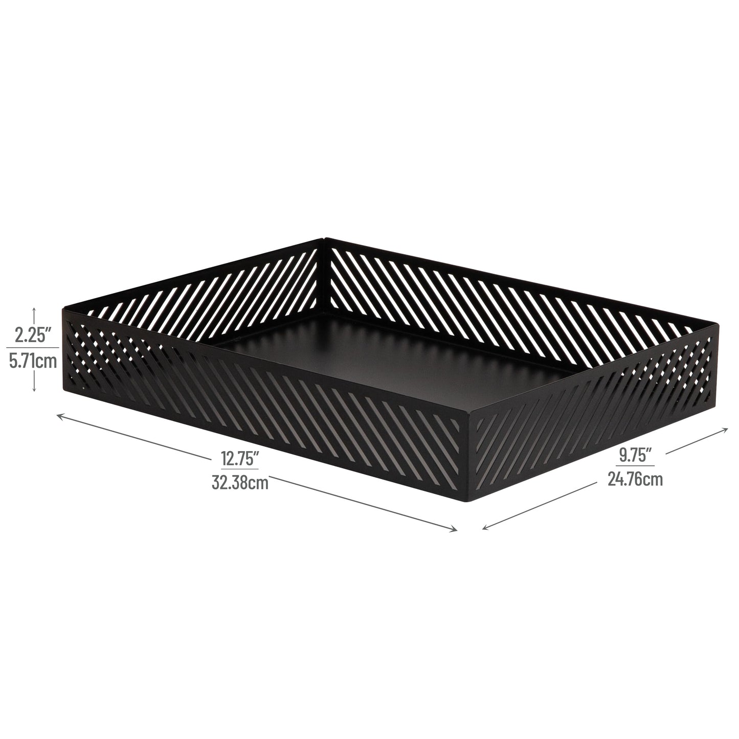 Mind Reader Metal Letter Size Paper Tray, Desktop Document Organizer with Non-Slip Pads, Office Desk Accessory Tray, Metal, Black