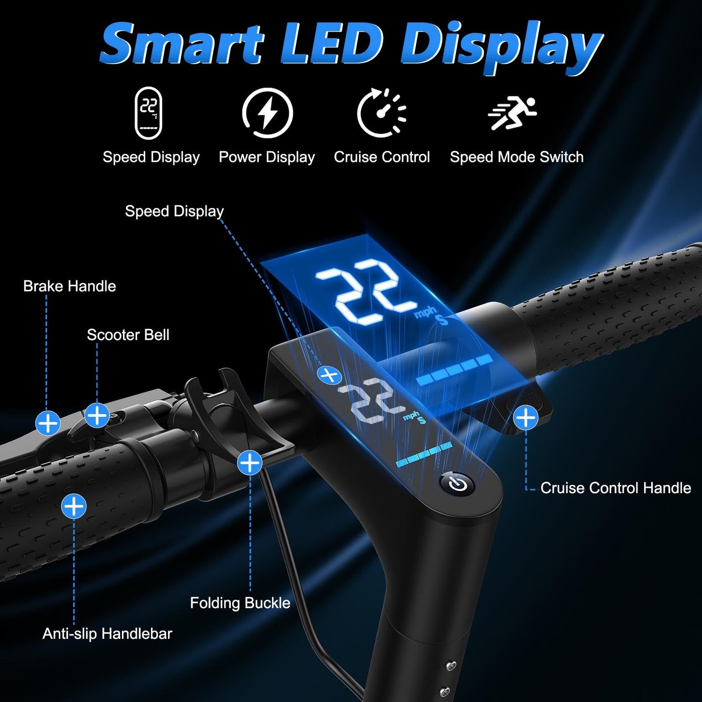 MAXSHOT Electric Scooter for Adults, 8.5/10/14" Tires, 19/22Mph, 350W/500W Motor, 21-28 Miles Range, Folding E-Scooter with Dual Suspension,APP Control