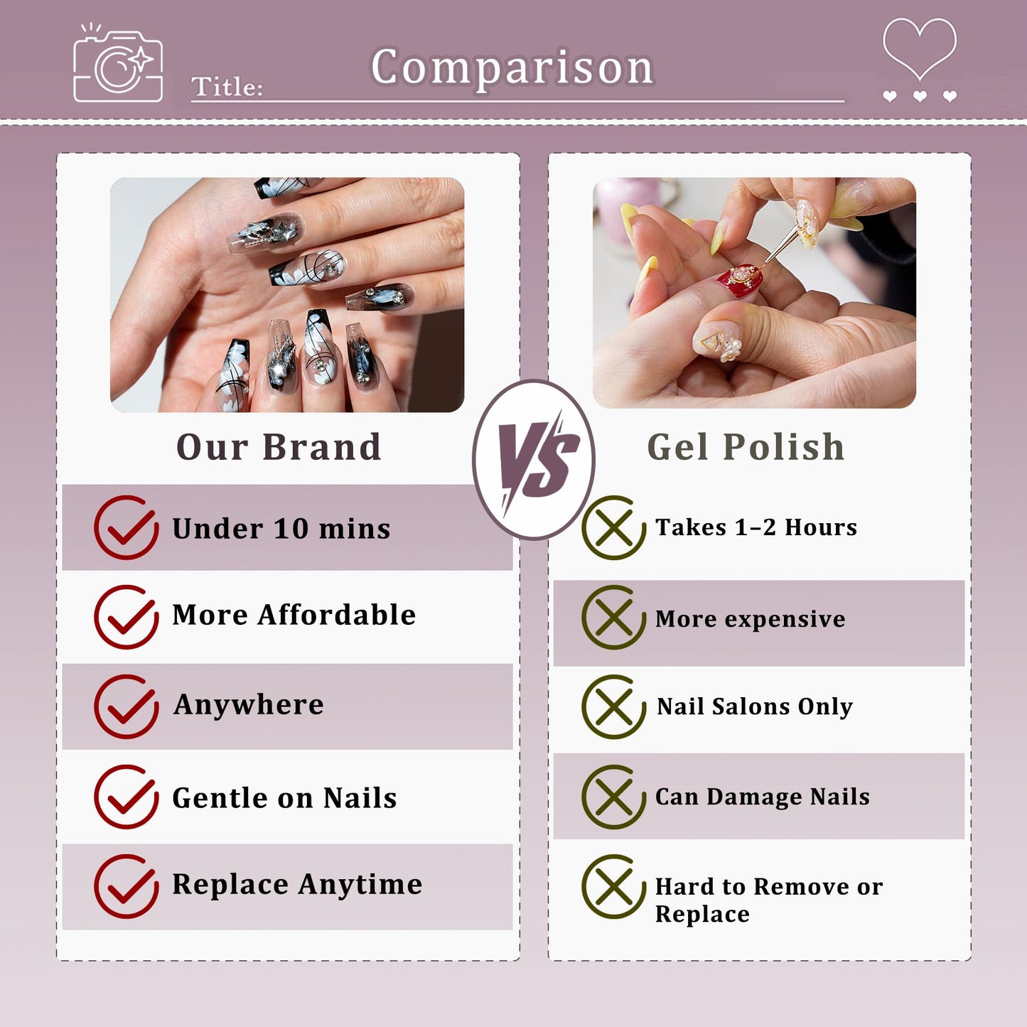 Hantyer Press on Nails, Medium Coffin Fake Nails, Purple Cat Eye & Hand-Painted Silver Lines, Butterfly Accents & Icy Lavender Glow, Gel Nails Sweet Style for Women Daily Wear & Party Events(Size M)
