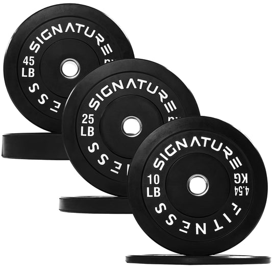 Fitvids 2-Inch Olympic Bumper Weight Plates Including 160 LB Weight Plates Set, Black