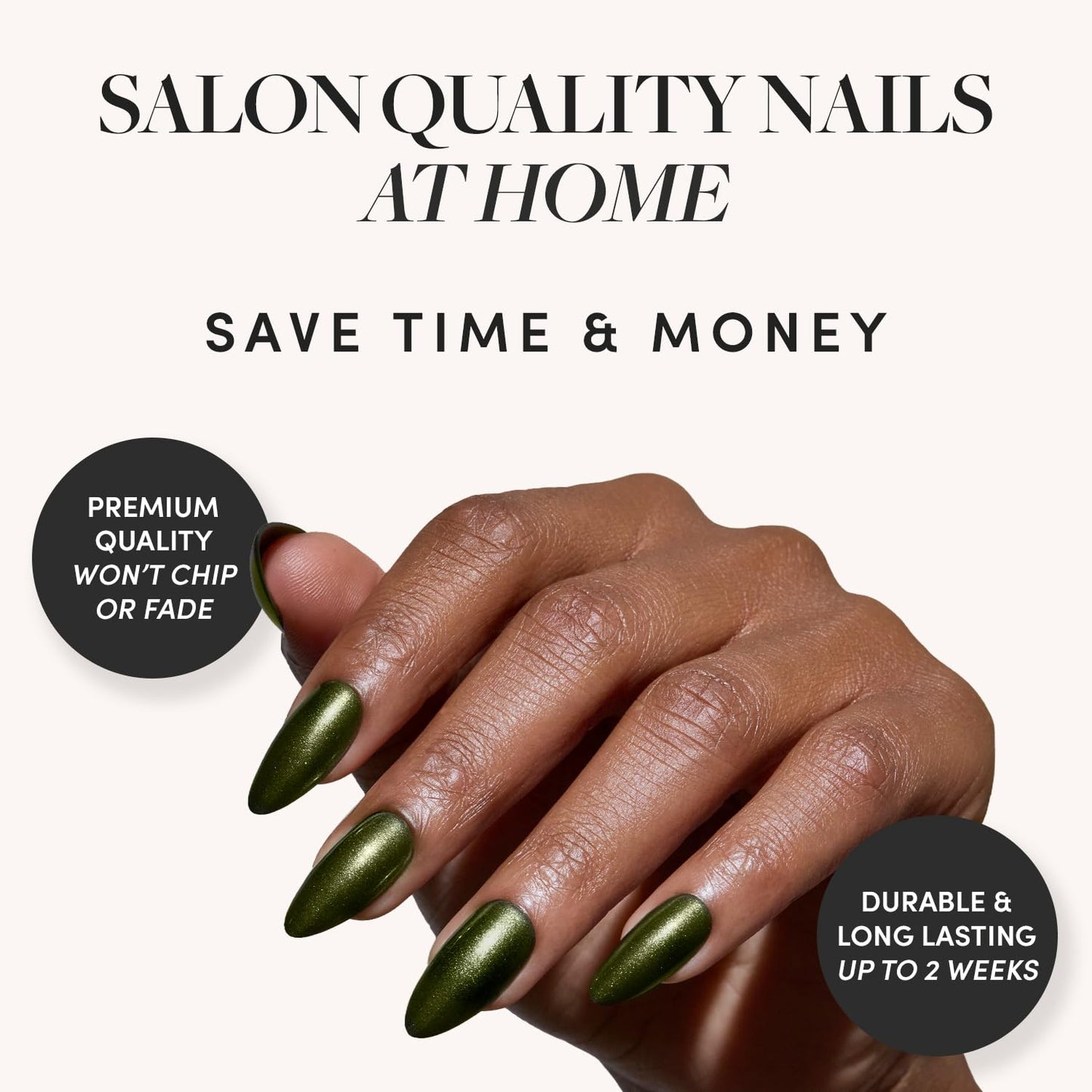 Glamnetic Press-On Nails Bundle - Velvet Pine & Cutie Pine | Deep Green Short Oval Fake Nails with French Tips, Tree Designs & Velvet Finish | Medium Almond Fake Nails in Deep Evergreen with a Pearl C
