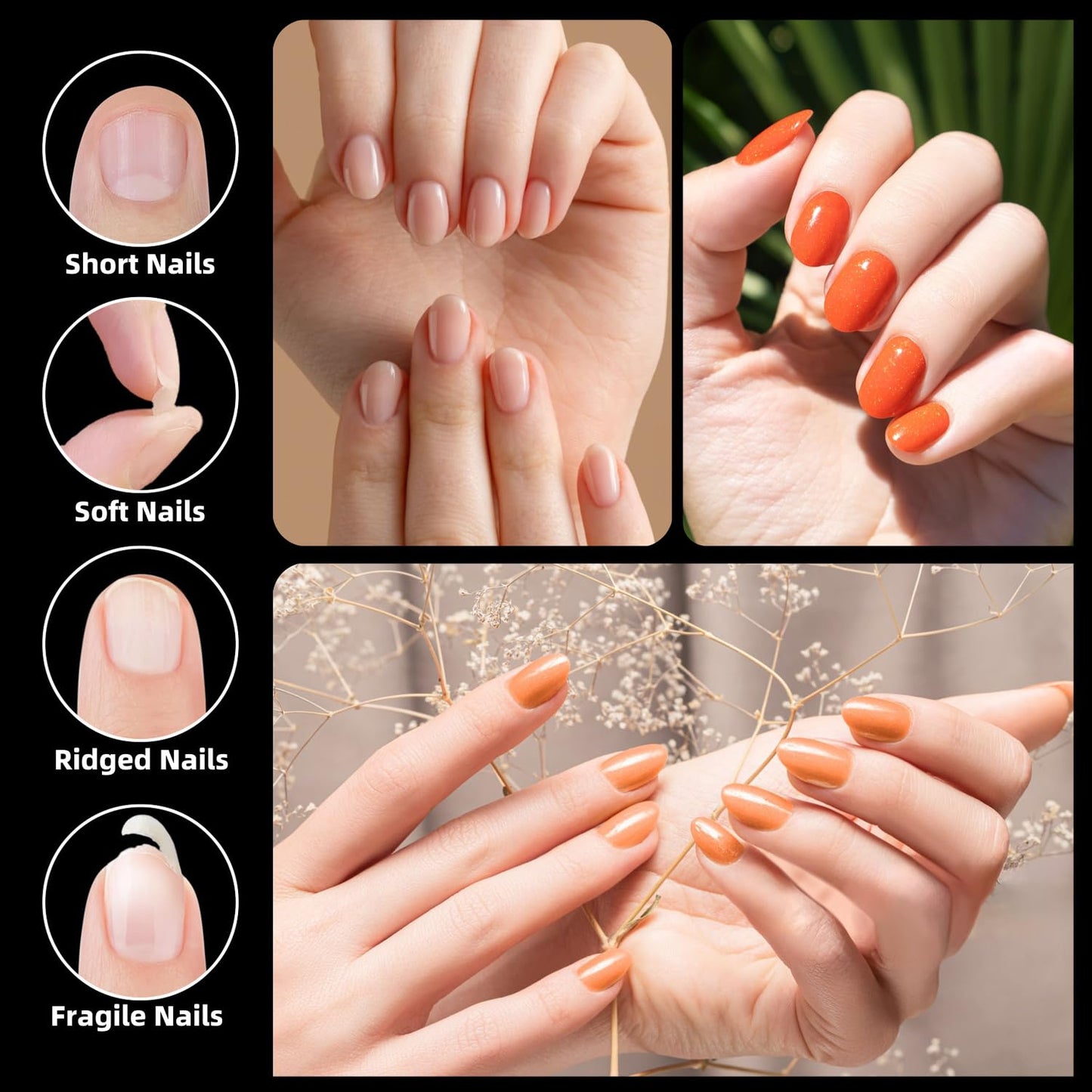 Woobena Short Oval Nail Tips, Short Gel Nail Tips Pre Etched Press On Nails Clear Acrylic Fake Nails Oval Shaped False Nails Extension Home Art DIY Salon 15 Size 300Pcs