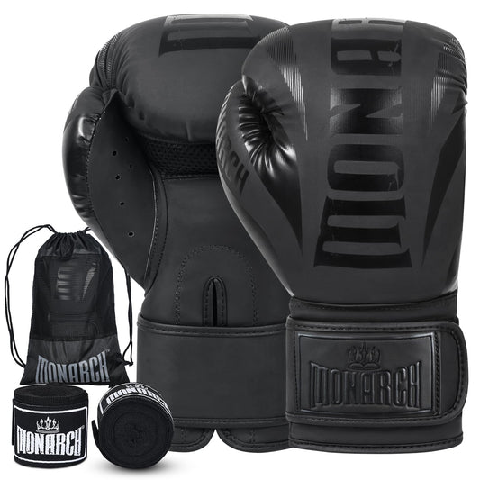 Boxing Gloves Set with Hand Wraps for Men Women, Multi Layer EVA Foam Thumb Lock Wide Wrist Strap for Muay Thai, Kickboxing, Punching Bag - 16 OZ