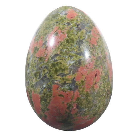 favoramulet Polished Stone Egg for Easter Day, Palm/Pocket/Worry Enegry Healing Crystal Display Sphere Figurine Fengshui, Unakite 1.8" x 1.3"
