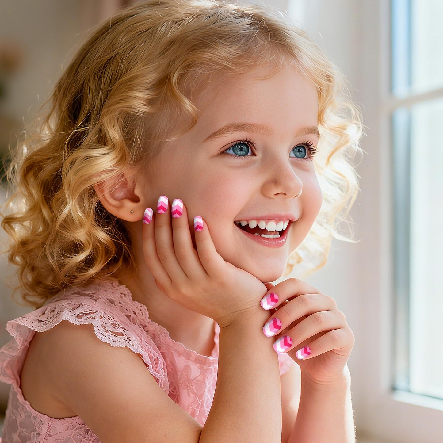 480 Pieces Press on Nails for Kids, EBANKU Girls Fake Nail Kit with Cute Nail Sticker Rhinestones Glitter, Nail Glue & Glue Removal & Sticky Tabs, Toe Separator & Other Manicure Tools w Storage Case