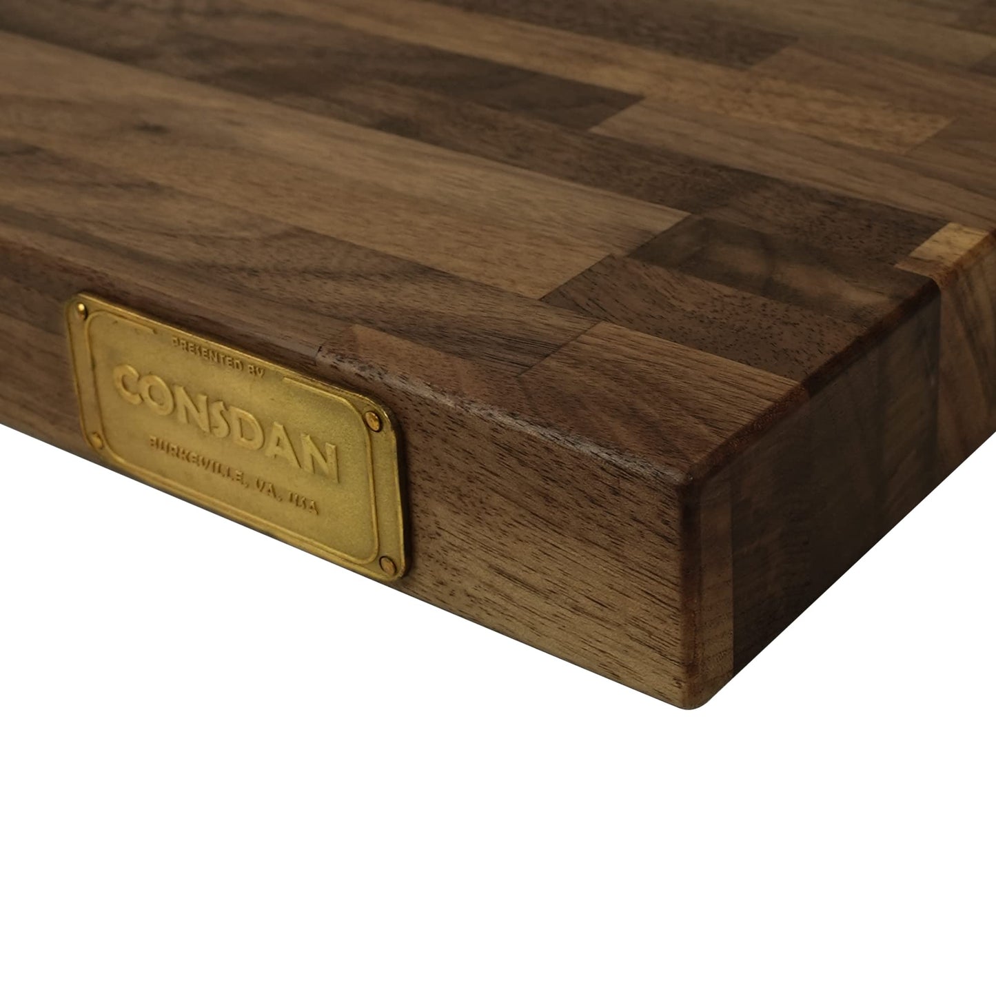 CONSDAN Butcher Block Counter Top, Walnut Solid Hardwood Countertop, Wood Slabs for Kitchen, Reversible, Both Side Polished, Prefinished with Food-safe Oil, 1.5" Thickness, 24"x25"