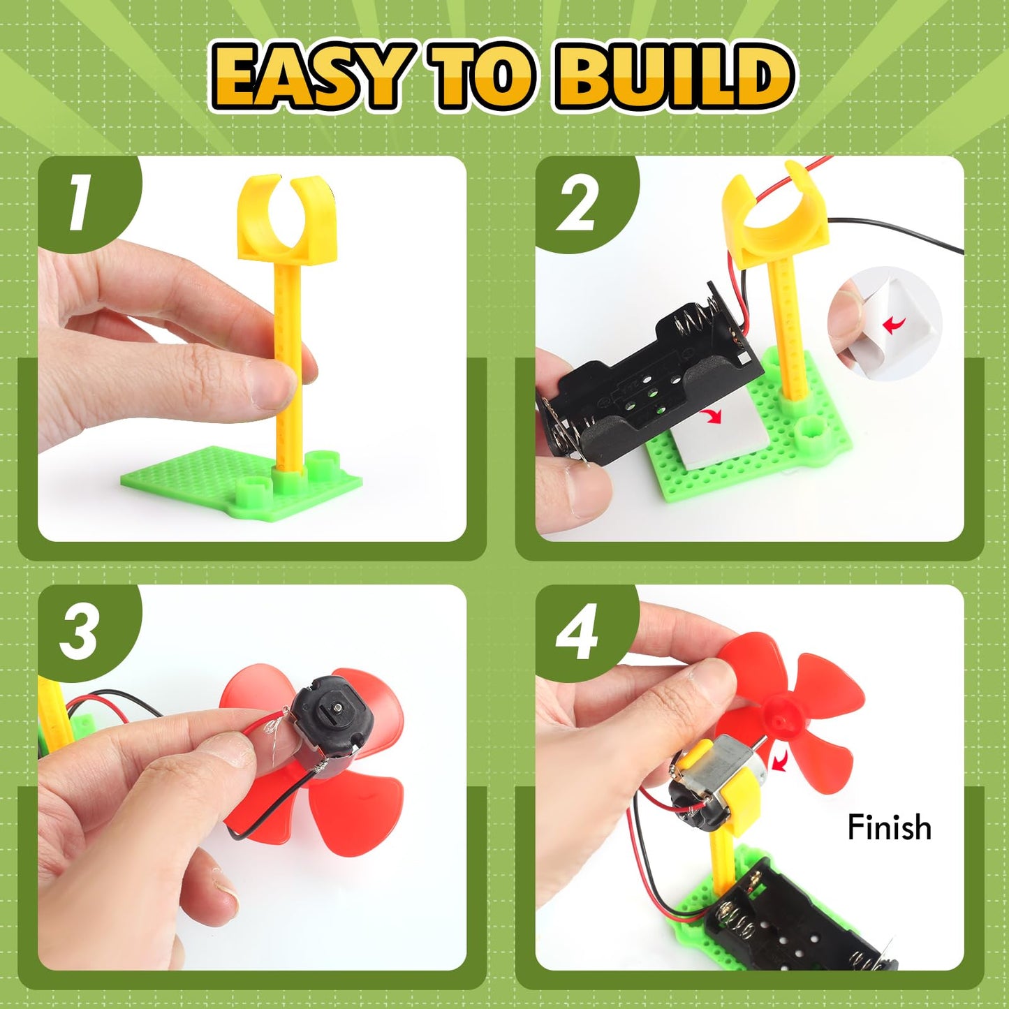 STEM Toys Science Kits, 7 Bulk Electric Circuit Kit for Kids Classroom, STEAM Activities Crafts Electrical Experiment 2nd 4th 5th Grade STEM Gifts, Build a Fan Activity Projects School Party Favors