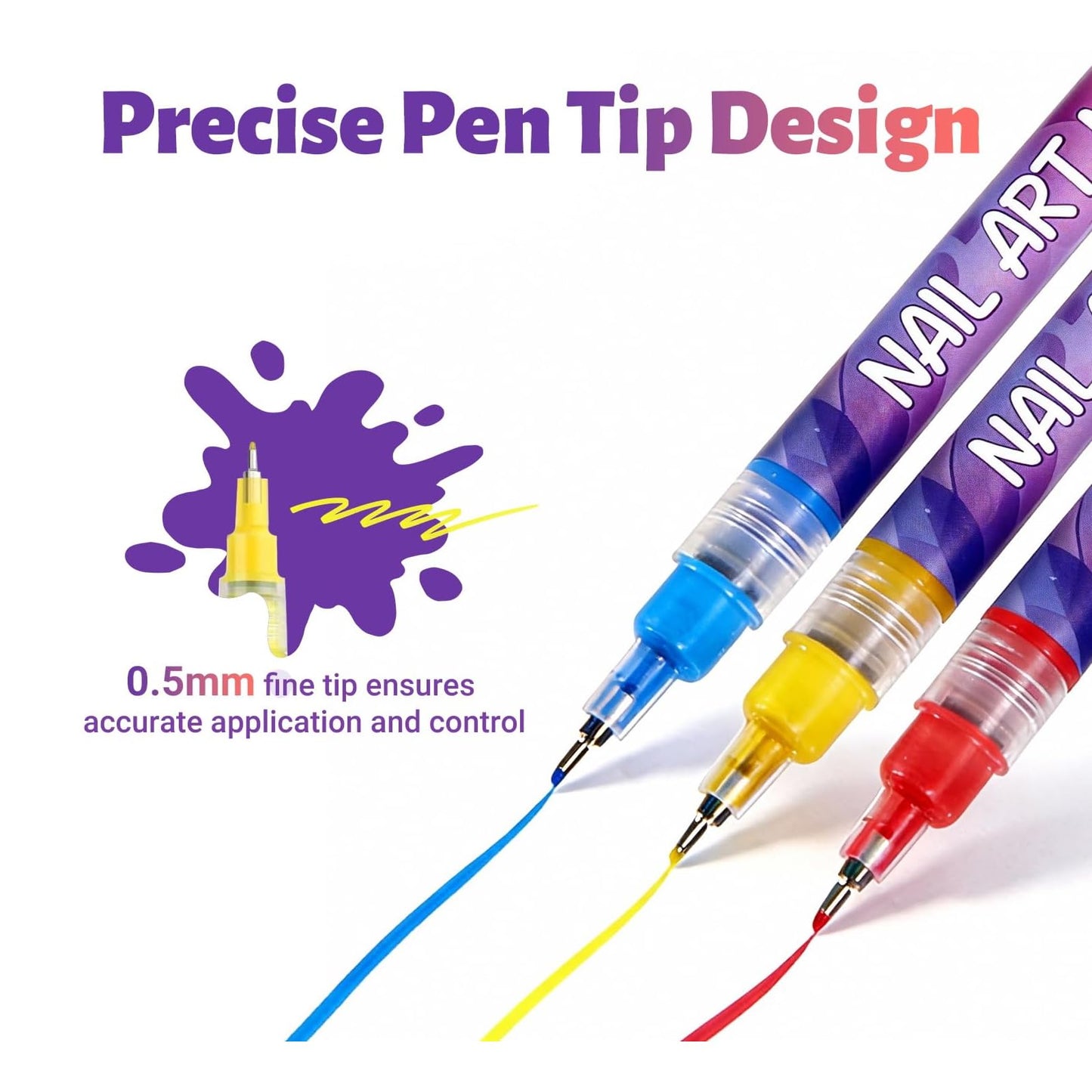 12 Colors Nail Art Pens Set, Upgrade DIY Nail Art Markers Drawing Painting Liner Pen, 3D Nail Art Tools, Graffiti Dotting Drawing Painting Point Liner