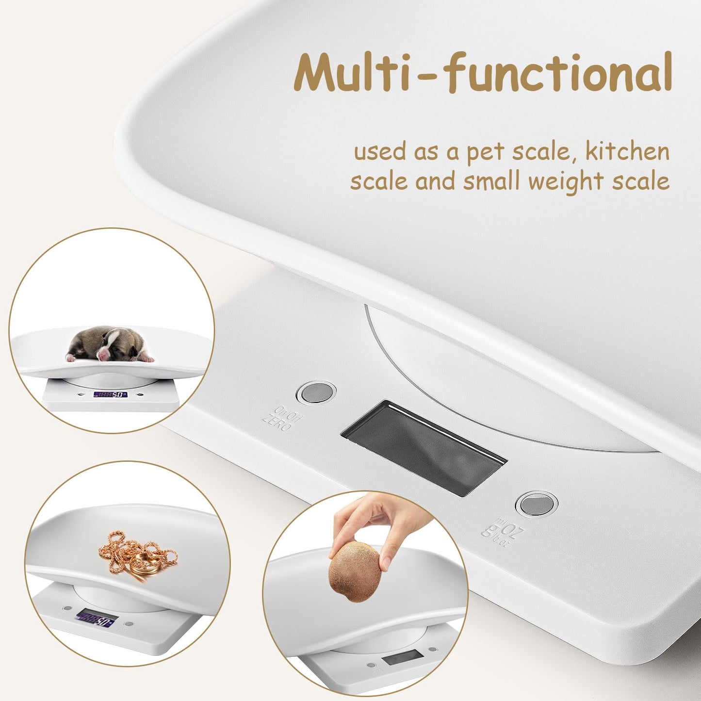 YTDTKJ Digital Pet Scale for Puppies, Puppy Scales for Weighing, Cat Scale Max 33lb, Multi-Function Small Animal Scale with LCD Display, Baby Scale for Newborn Kittens Hamsters Rabbits, 11.4x7.1in