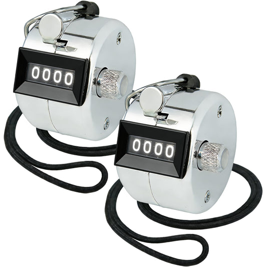 Amble 2 Pack Tally Clicker Counter, Metal Case Mechanical Clicker Digital Handheld Tally Counter with Nylon Lanyard
