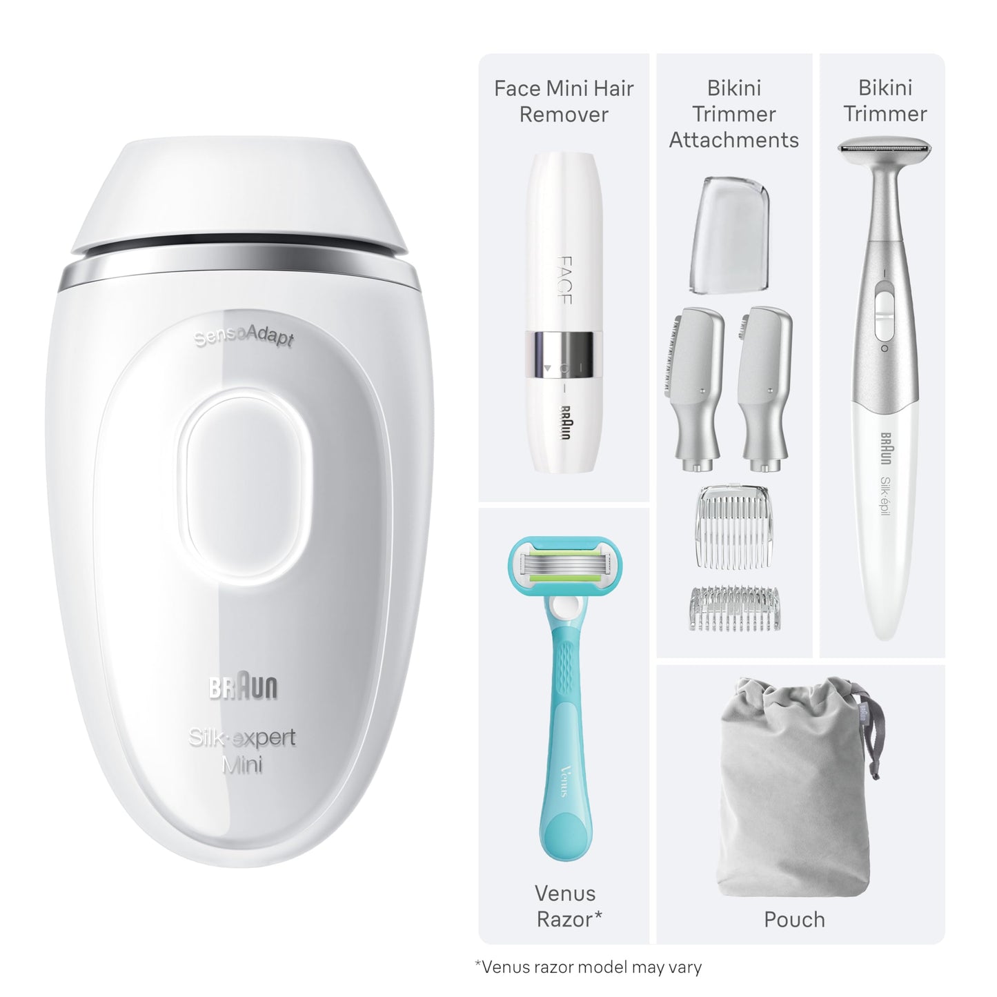 Braun IPL Mini, Silk·Expert Mini, IPL Hair Removal for Women and Men, Permanent Laser Hair Reduction At-Home, IPL1115