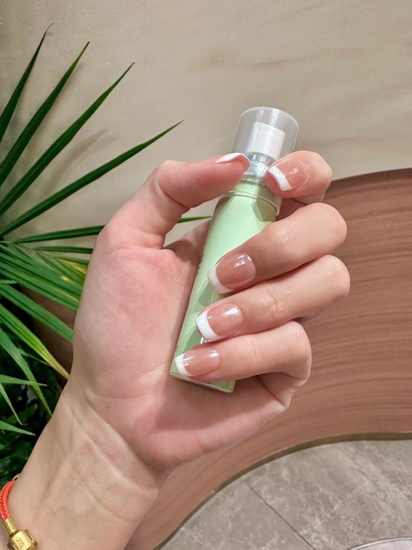 TENPAL Aurora White French Tips Press on Nails Short Square Minimalist & Reusable False Nails for Everyday Luxury | Clean Chic Style(M)