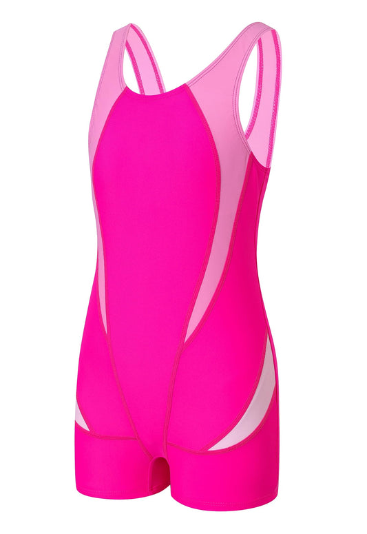 J.E Sterguard Girls One-Piece Swimsuits, Athletic Quick Dry Swim Team Training & Competition Bathing Suits Size 6 1880-PP Hot Pink