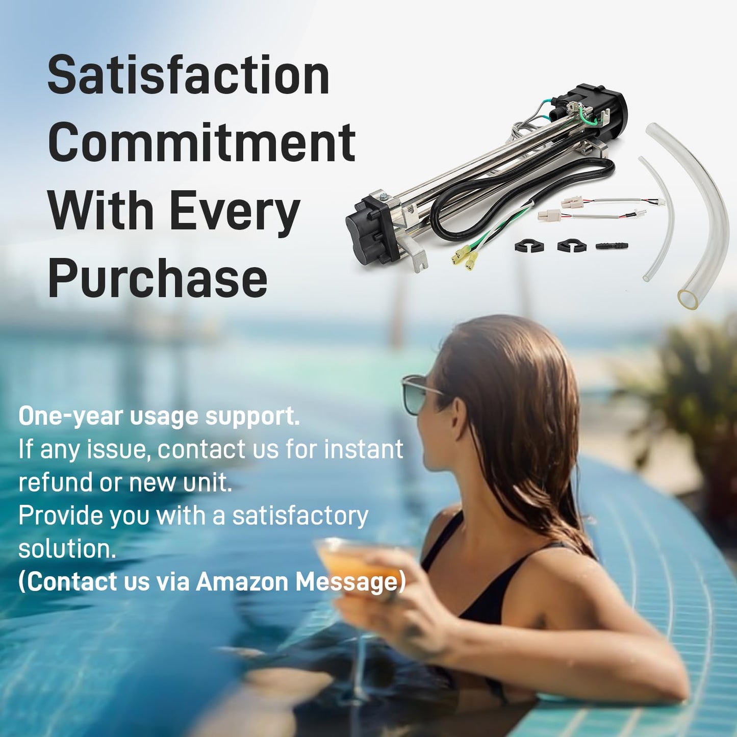 VODCACA 73791 Hot Tub Heater Replace for 1995+ Hot Spring Spa Heater Watkins Tiger River Limelight Hot Tubs Laing tri-Bend Heater, 1.0/4.0KW 120/240 Volt, Replace C3160-2S, C3160-2, C3564-2, 73039