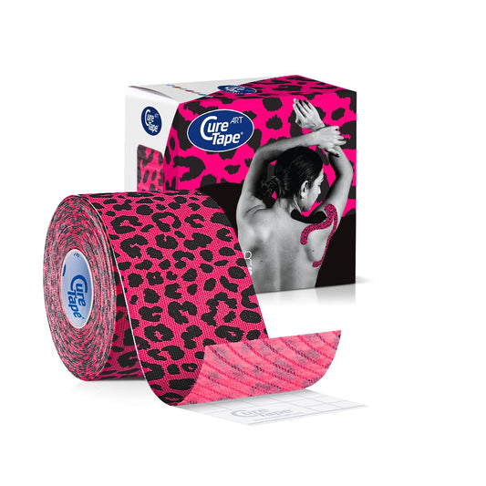 CureTape Art | Kinesiology Tape for Body Pain | Elastic Therapeutic | Waterproof Athletic | Long-Lasting Medical K (Leopard)
