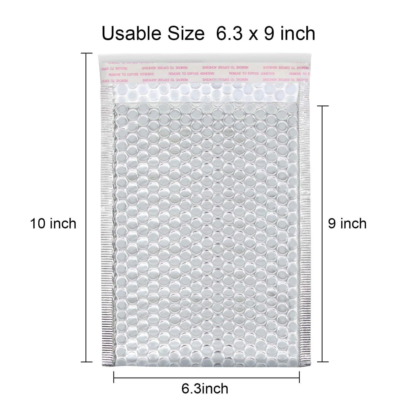 YUENPUN 50 Pack 7 x 9 Inch Metallic Bubble Mailers, Silver Padded Mailing Envelopes, Foil Self Seal Padded Envelopes for mailing, packing