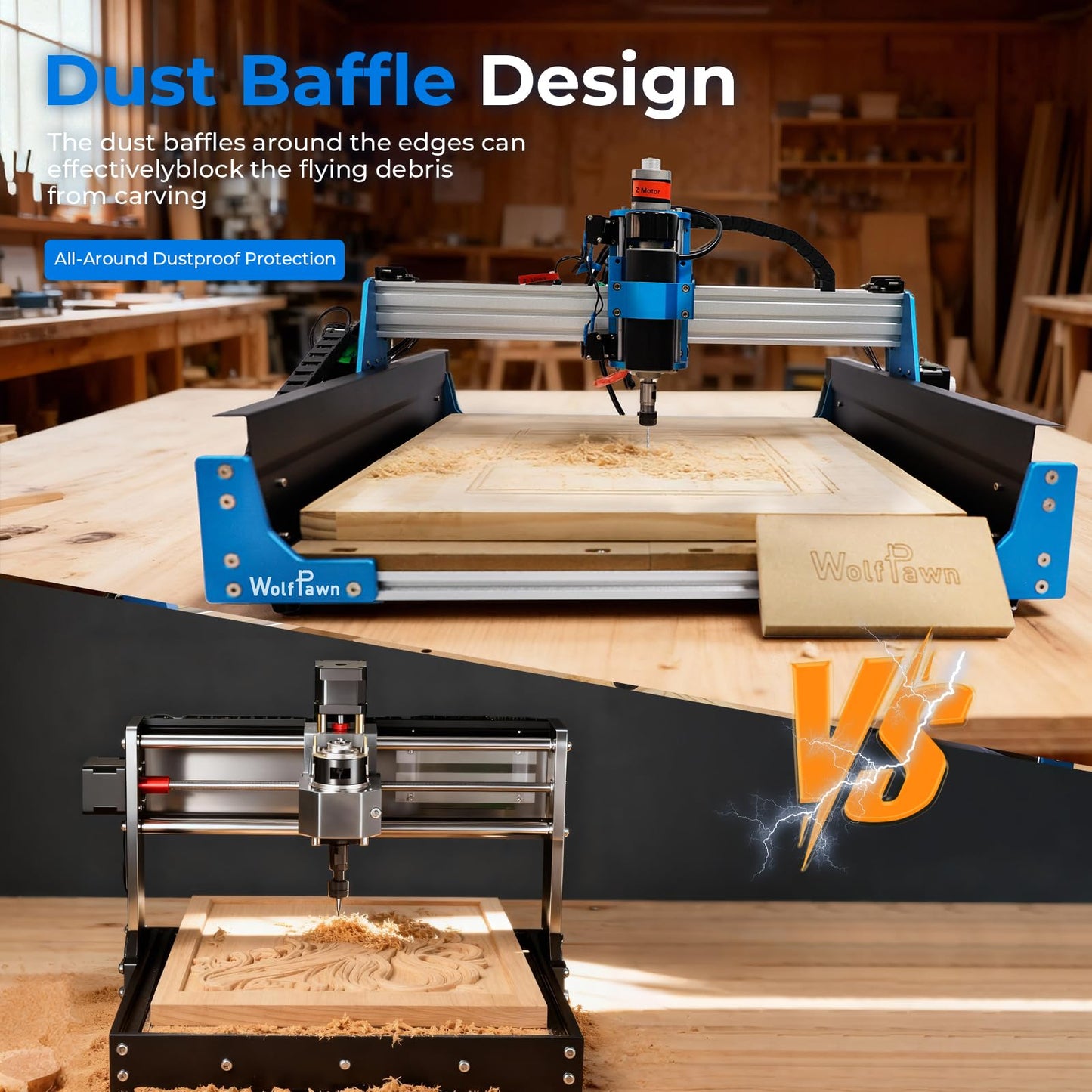 CNC Router Machine,3-Axis All-Metal with Steel Wheel Engraver Milling Machine,500W Trimmer & Linear Rail Driven,Working Area 15.75”x15.75”x2.95”,Acrylic Cutting Milling,GRBL Control (4040 PRO)