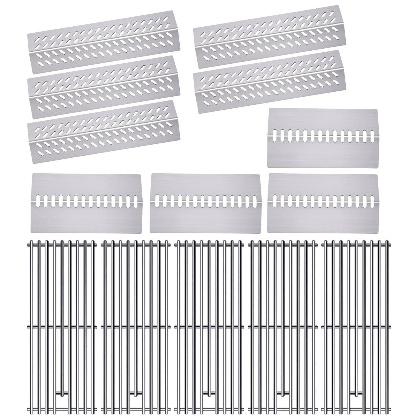 Cozilar 9MM 16517 Grill Grates 16GA Grill Heat Plates for 16631 16520 Bull Grill Replacement Parts, BBQ Bull Brahma 5 Burner 57568, 57569, 57568CE, 57568AGA, 57569CE, 57569AGA, Stainless Steel Grids