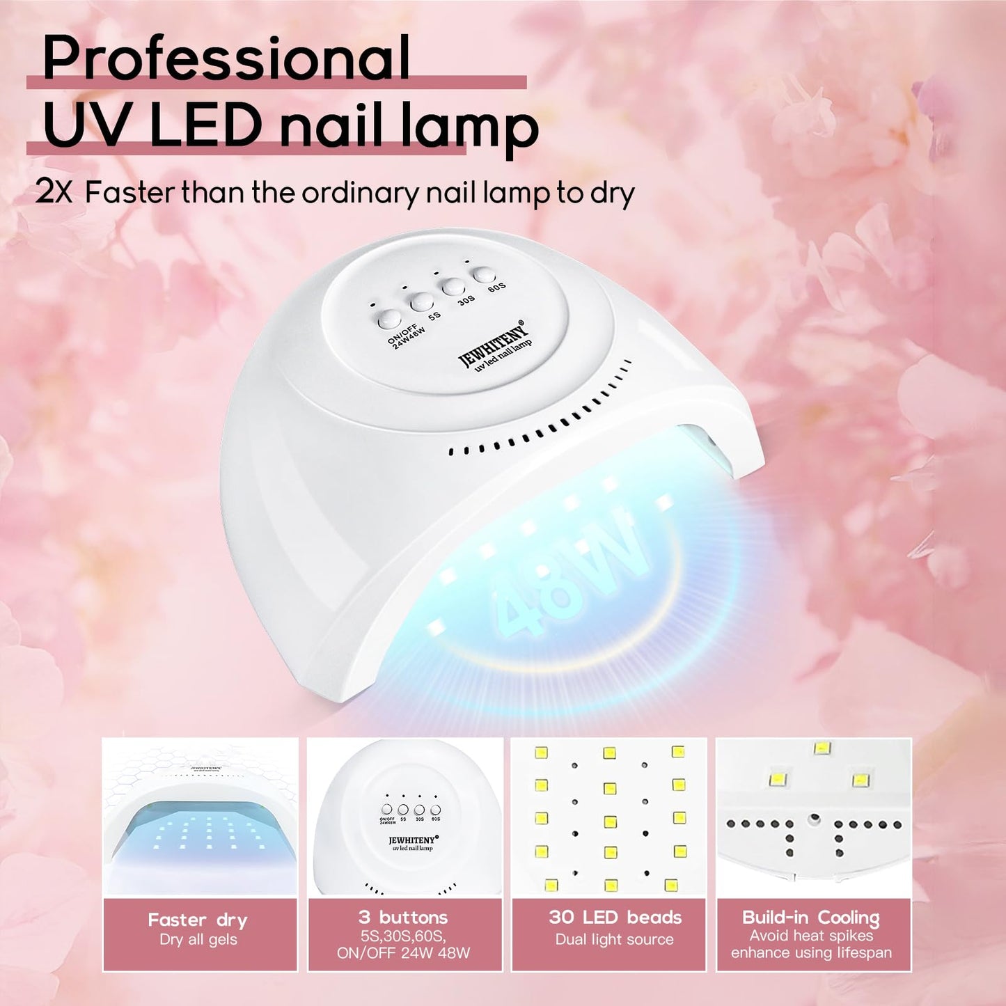 JEWHITENY 14 Colors Poly Extension Gel Nail Kit With U V Lamp Nude Pink White Brown All In One Poly Gel Starter Kit With Base Top Coat Manicure Salon Frence Nail Art DIY
