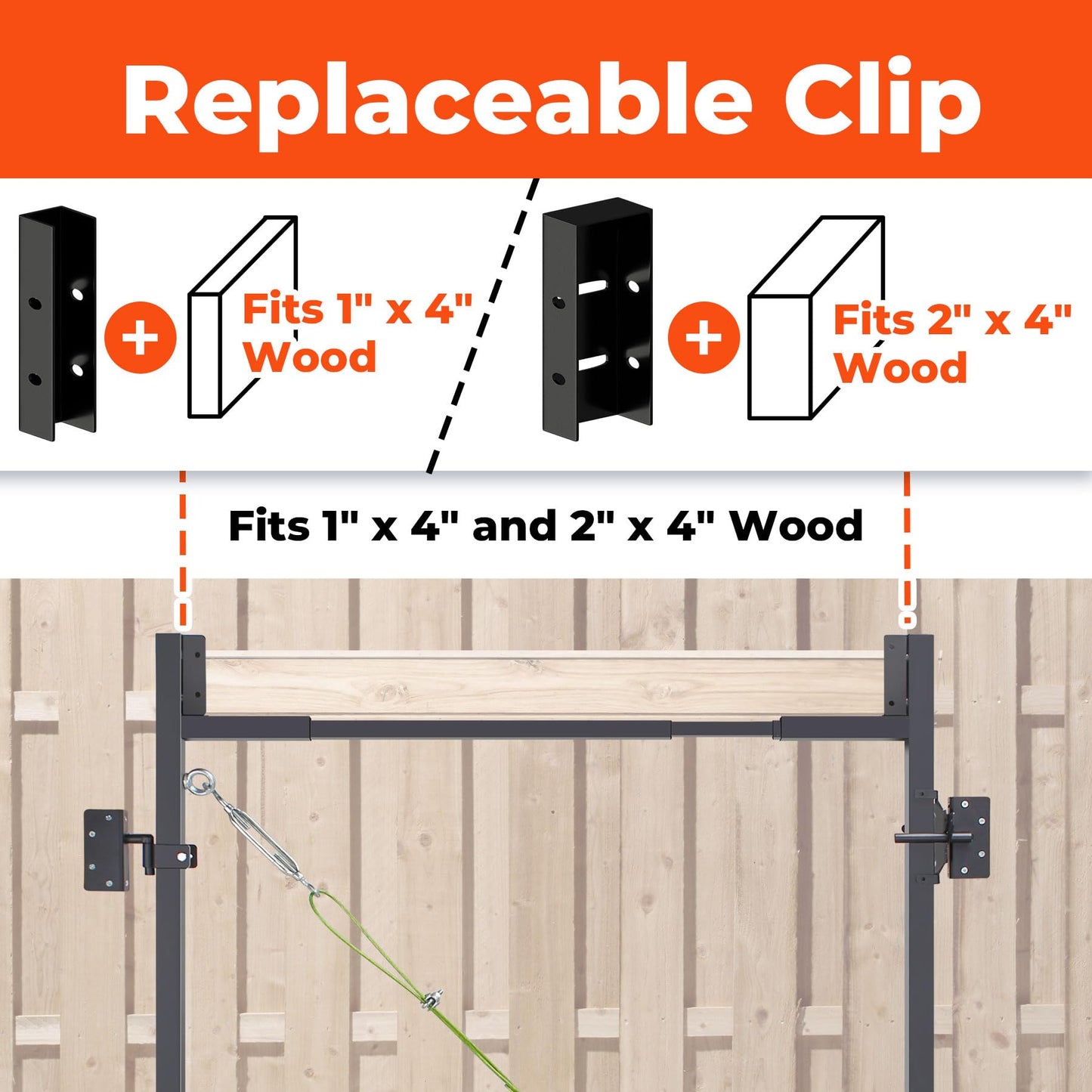 Steel Frame DIY Building Gate Kit, Adjustable 36-60" Wide for 7ft High Fences, Fence Gate Kit Fits 1x4 & 2x4 Wood, Powder Coated