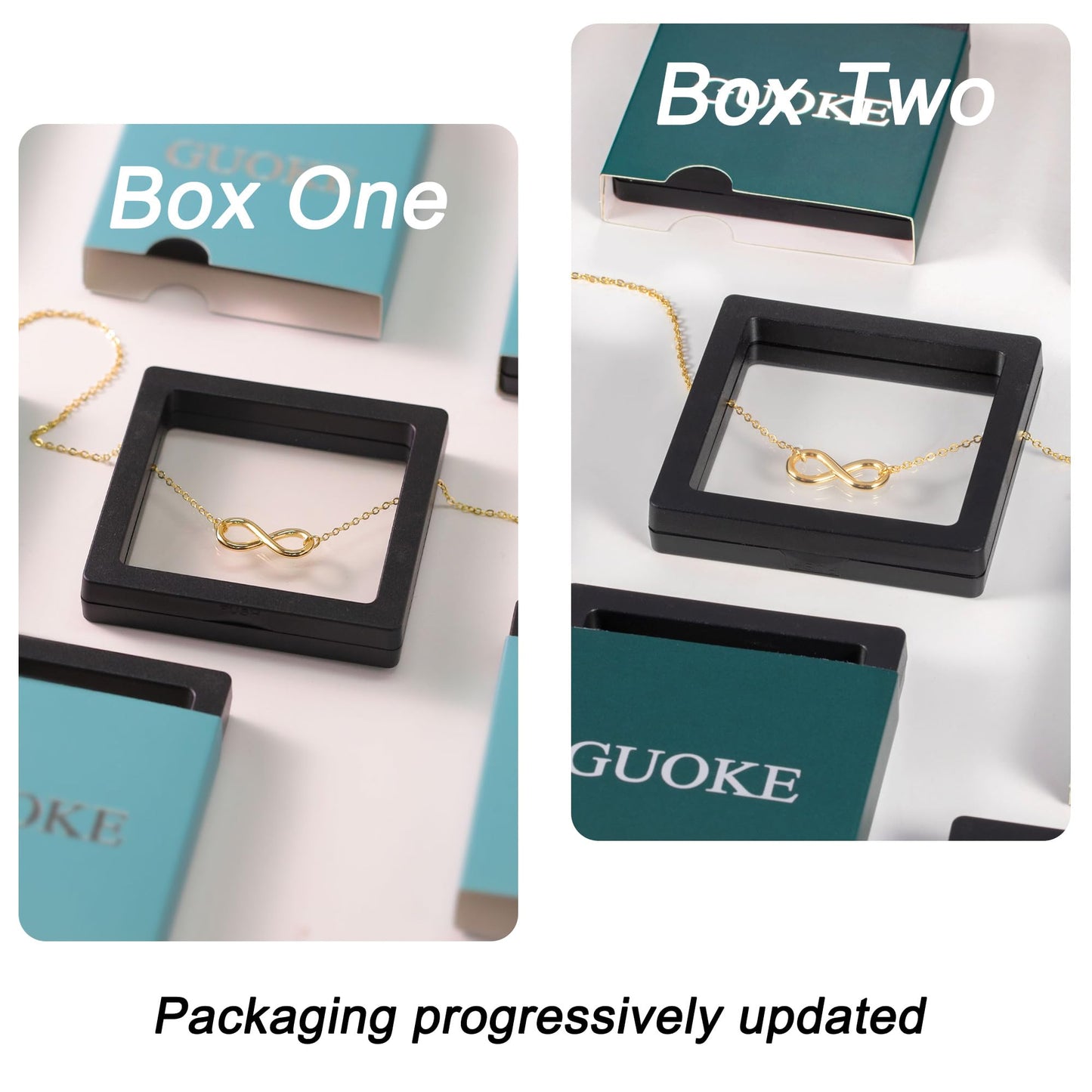 GUOKE Arrow Necklace - 14K Gold Plated Dainty Gold Necklace Simple Jewelry for Women