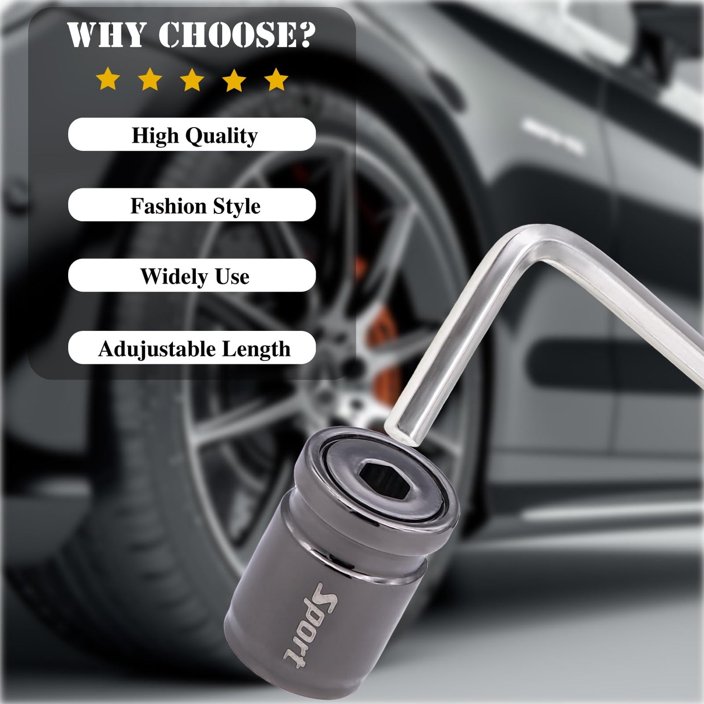 MEAJOO 4 PCS Anti Theft Bullet Style Tire Valve Stem Caps, Leak-Proof Air Protection, Universal Tire Valve Caps with O Ring Rubber Seal Fit for Cars, Trucks, Motorcycles, Bicycles (Gun Black)
