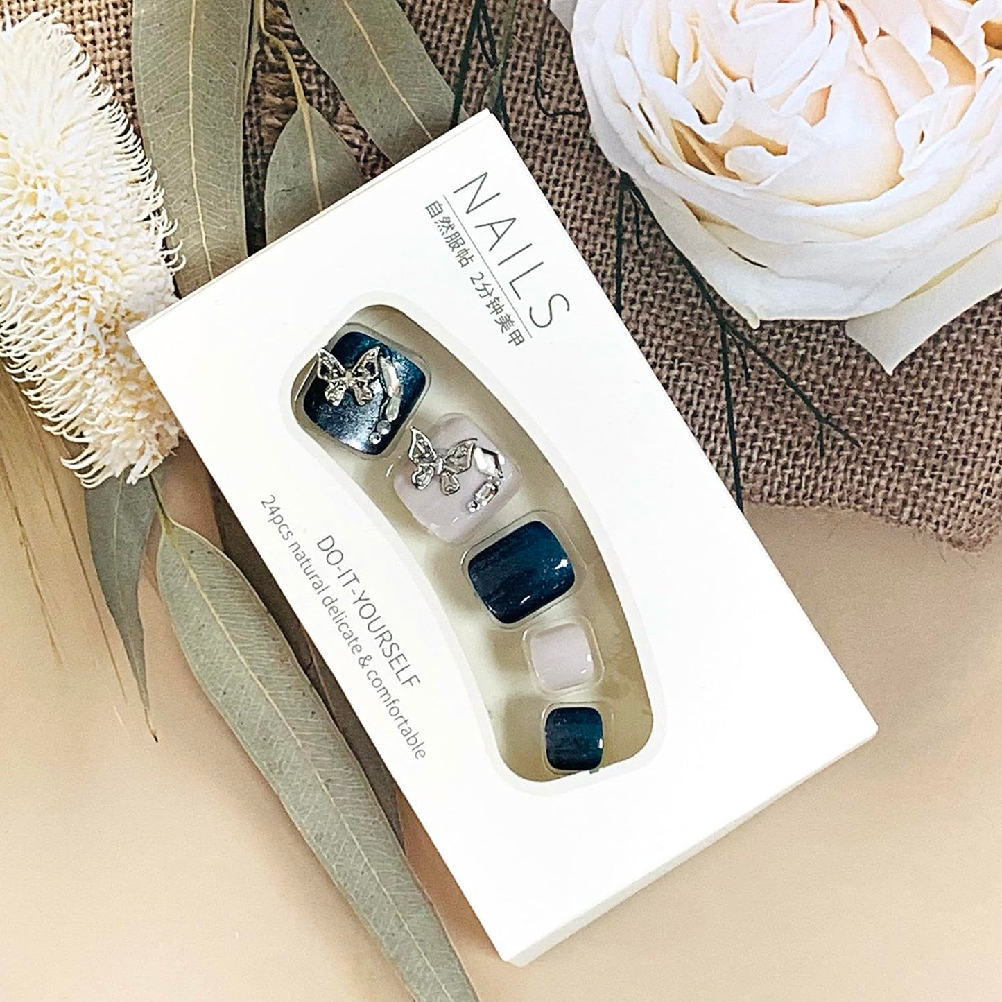 FIEONCIY Press on Toenails with Designs Acrylic Fake Nails for Toe Artificial False Nails with Charms Glue on Toe Nails for Spring Summer Stick on Toenails for Women Girls(JDP028)