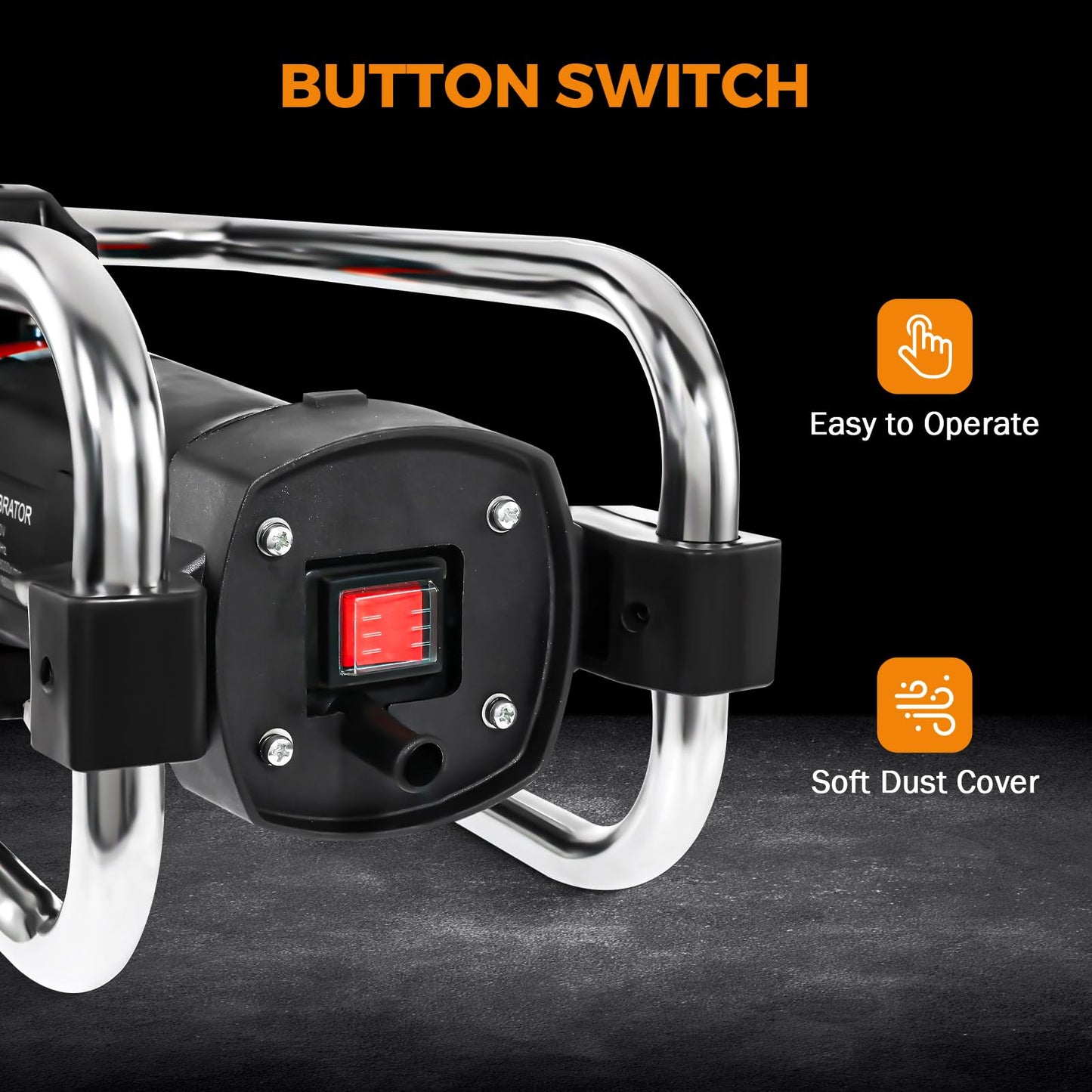 BEAMNOVA Electric Concrete Vibrator Handheld 11000 Vibration Per Minute 2HP with Shaft of 14-3/4 Feet