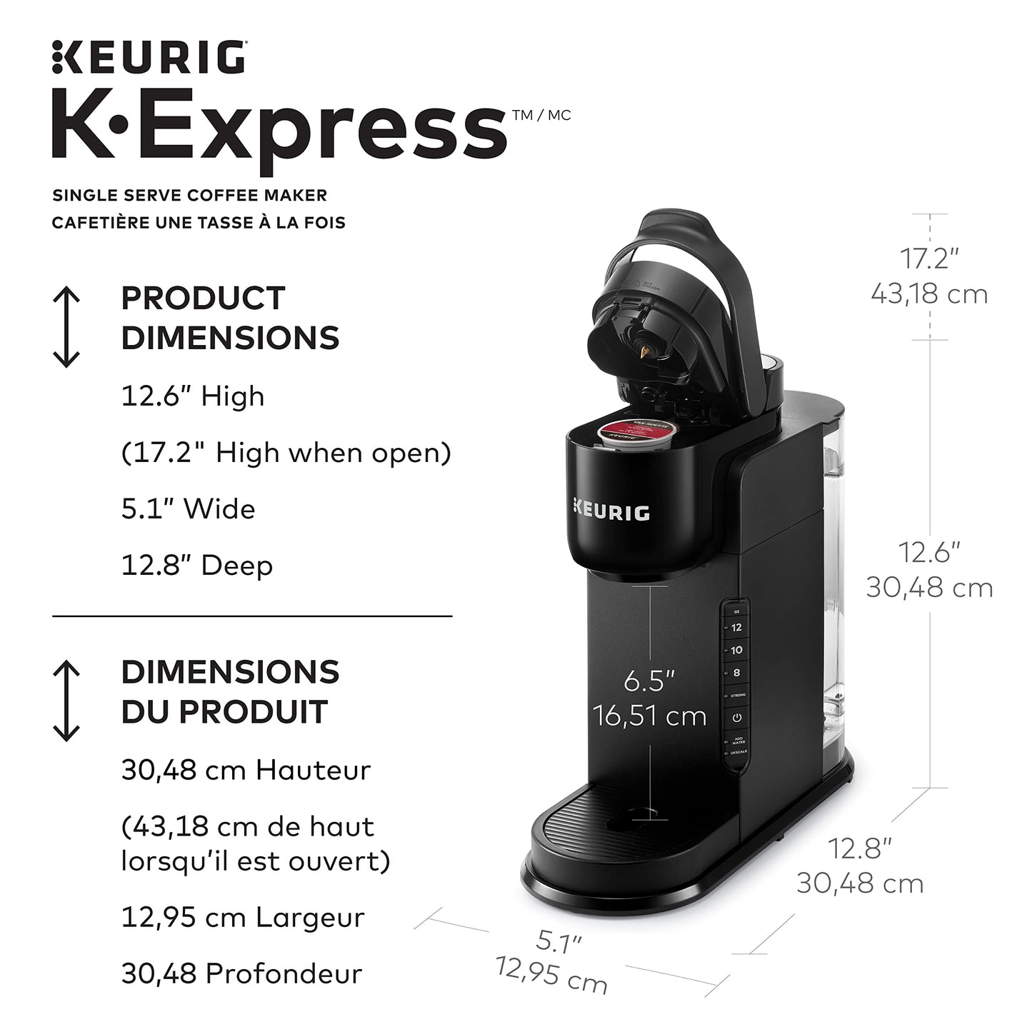 Keurig K-Express Single Serve K-Cup Pod Coffee Maker, With A Removable Reservoir And Strong Button Function