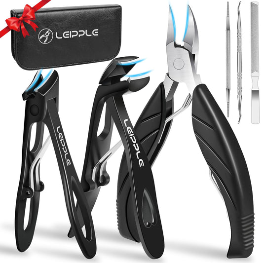 2026 Toenail Clippers for Thick & Ingrown Nails, Professional Nail Clipper Set with Pedicure Tool, Super Sharp Fingernail Cutter with Catcher, Podiatrist Toe Nail Clippers Kit for Seniors, Men & Women