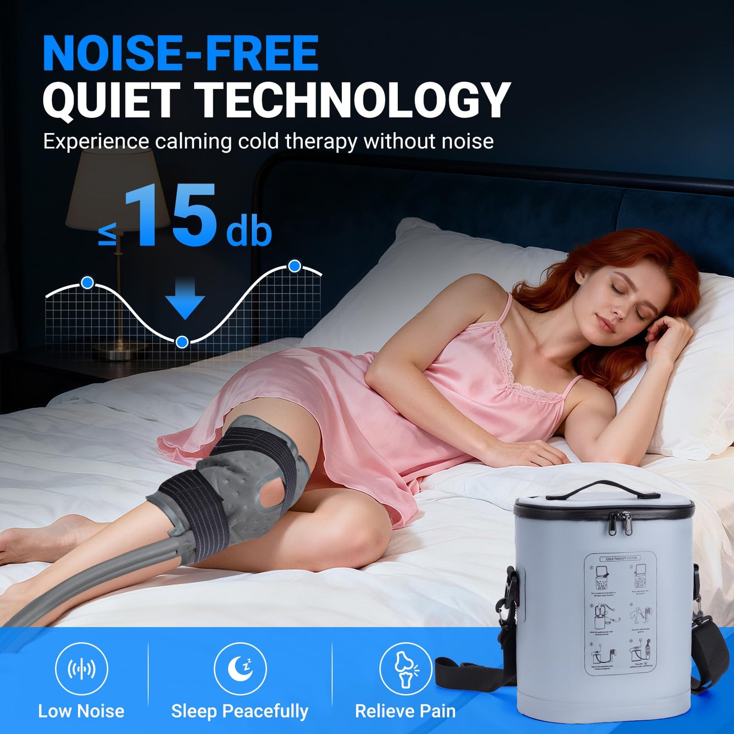 Cold Therapy Machine, Portable Ice Machine for Knee After Surgery，Programmable Knee Replacement Recovery System, Cryotherapy for Post Surgery Recovery Sports Injuries, Reduce Swelling, Circular Gray